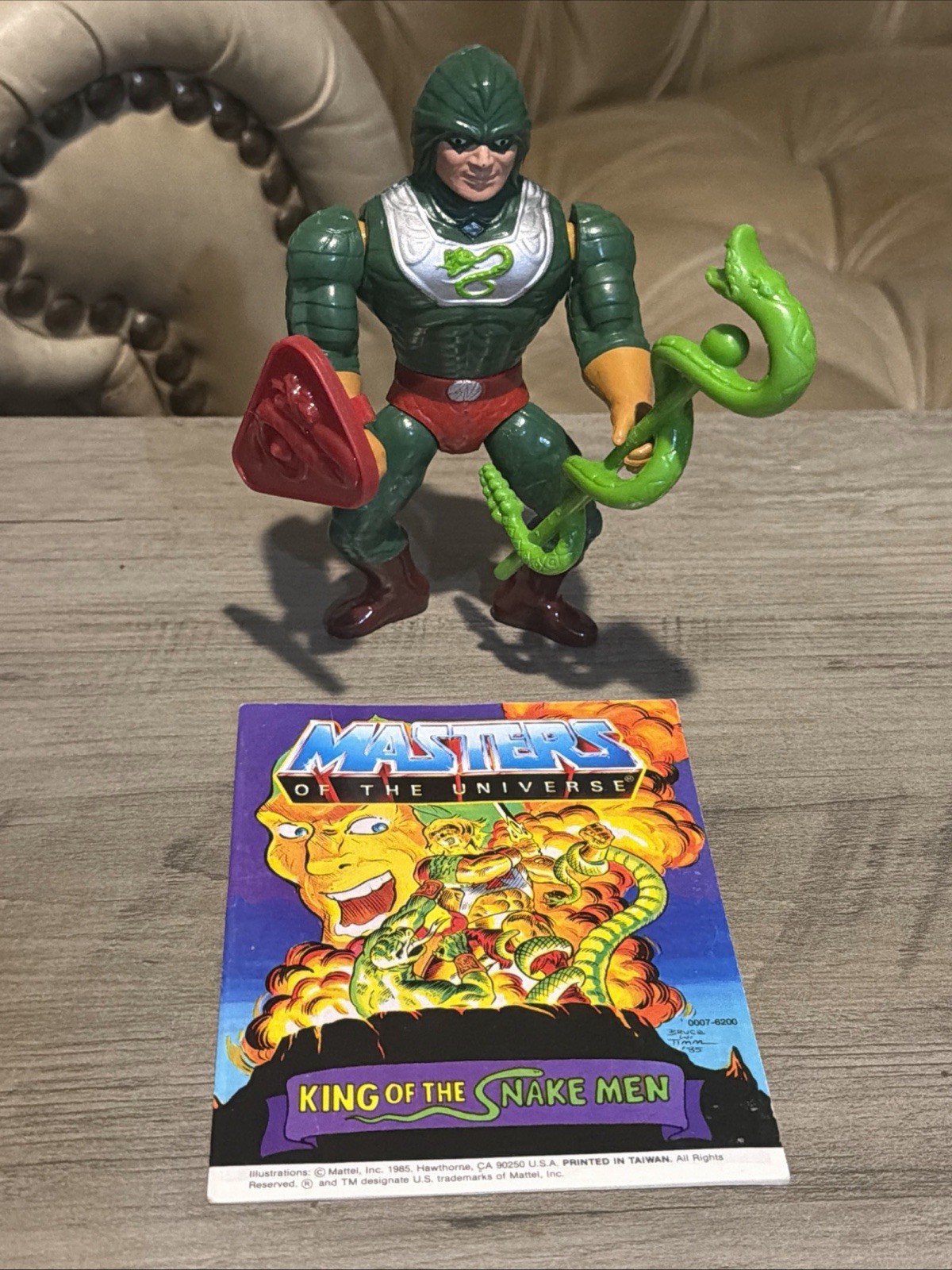 Vtg KING HISS Action Figure COMPLETE He-Man MOTU 1986 Snake Men Wave 5 MiniComic