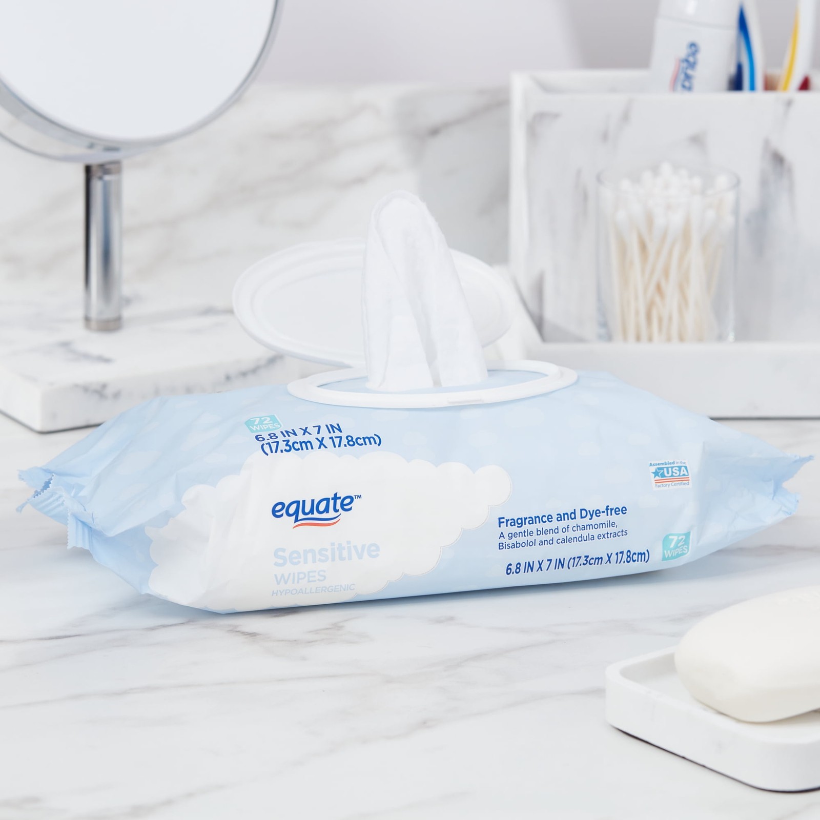 Equate Sensitive Fragrance and Dye-Free Wipes, 72 ct - Great Price