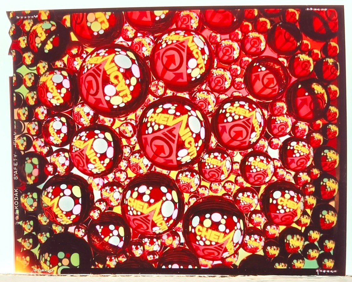 Jon Henry Orig Large Format Color Film Transparency Abstract Pop Art Design 4x5