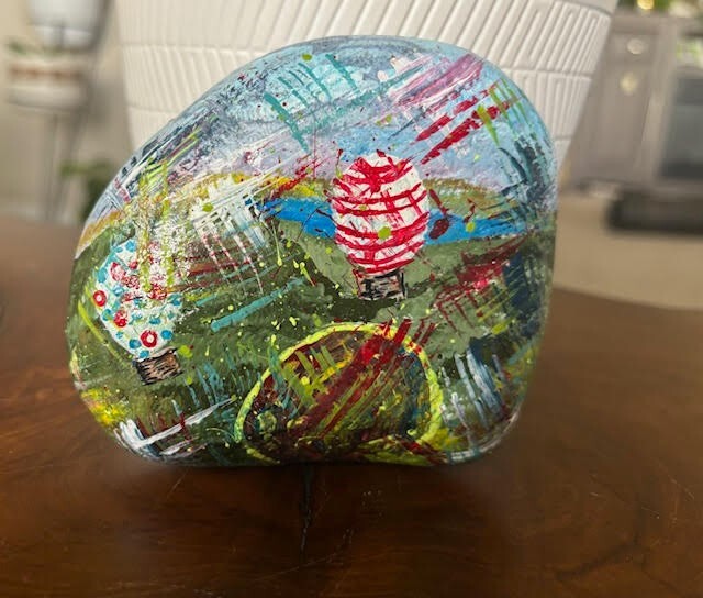 Large Hand Painted Rock \