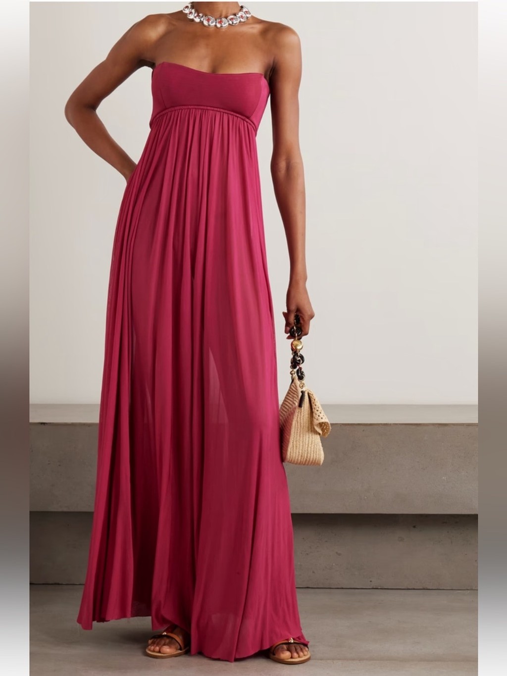 NWT Zimmermann Luna Jersey Bandeau Fuchsia Gown Size 2