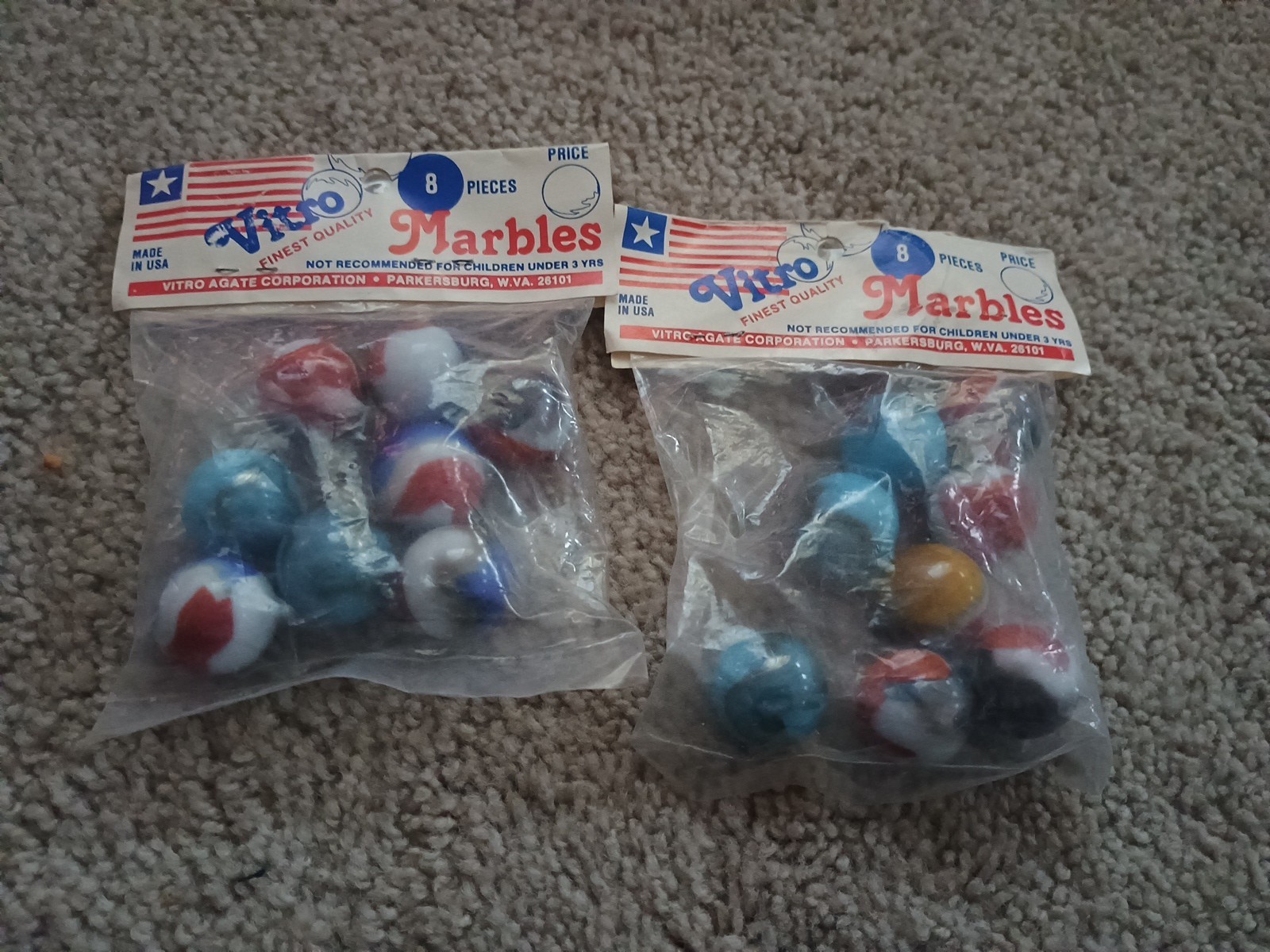 Vintage Vitro Agate Marbles 2 Pack 8 Pieces New Vintage Vitro Agate Marbles 2 Pack 8 Pieces New