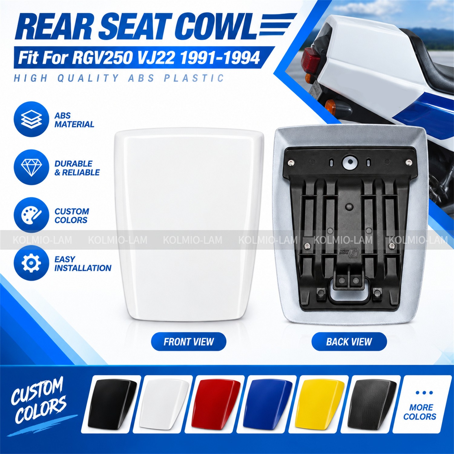 Fit For SUZUKI RGV250 VJ22 Seat Cover Rear Pillion Passenger Cowl Tail Fairing