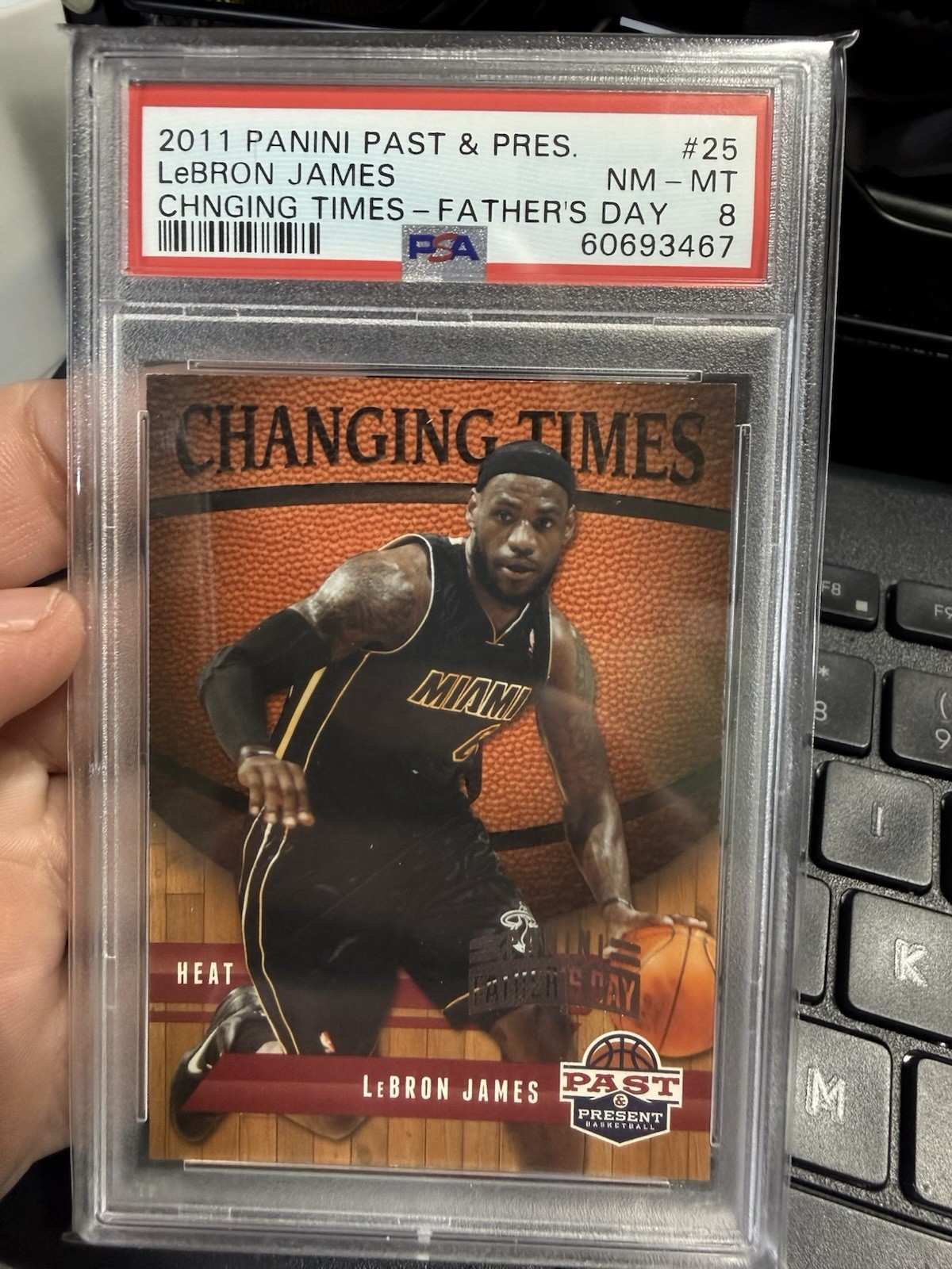 2011-12 Panini Past & Present Changing Times LeBron James Fathers Day /5 PSA 8
