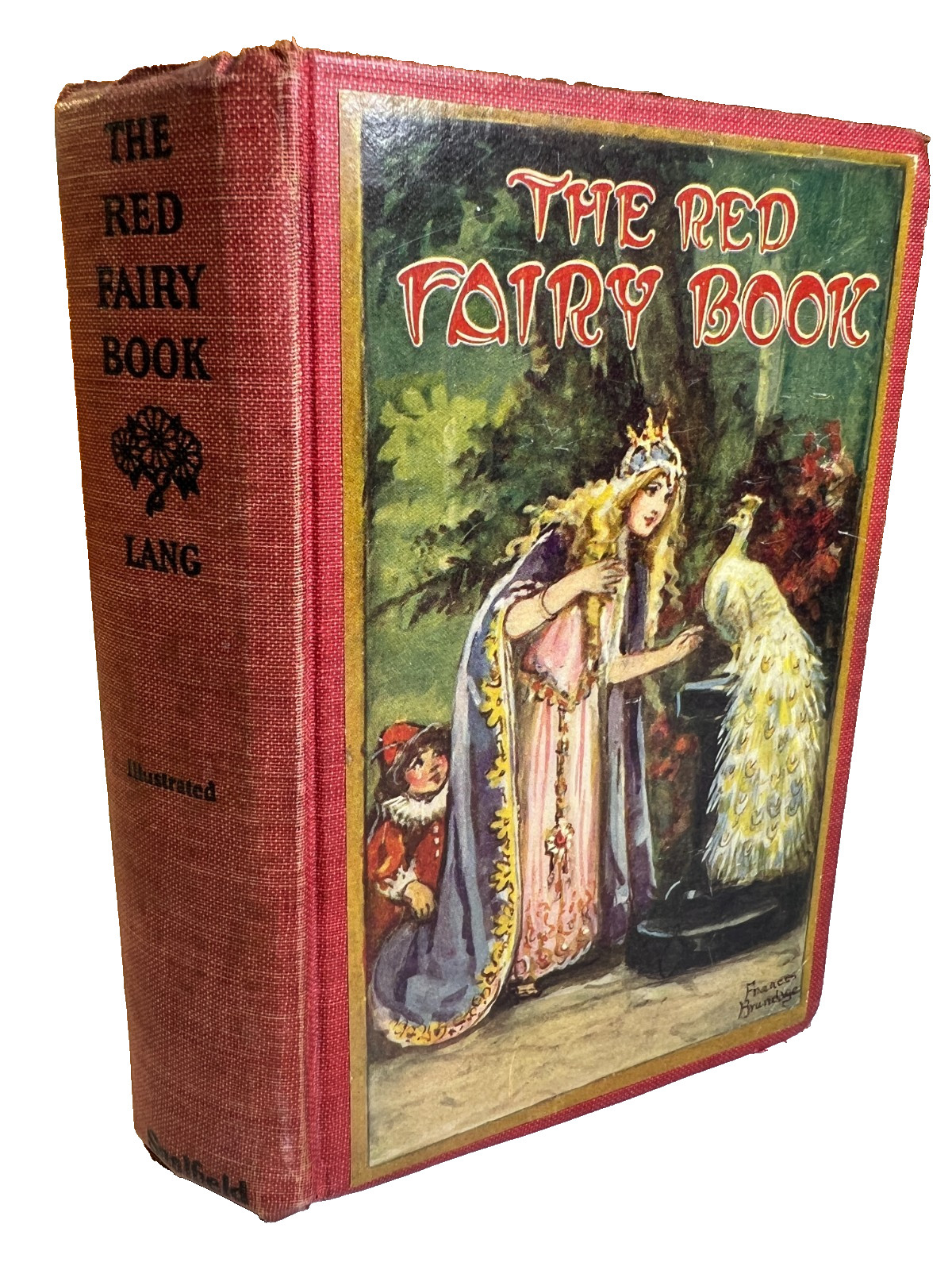 Antique c1928 The Red Fairy Book Andrew Lang Cloth Pictorial Hardcover Saalfield