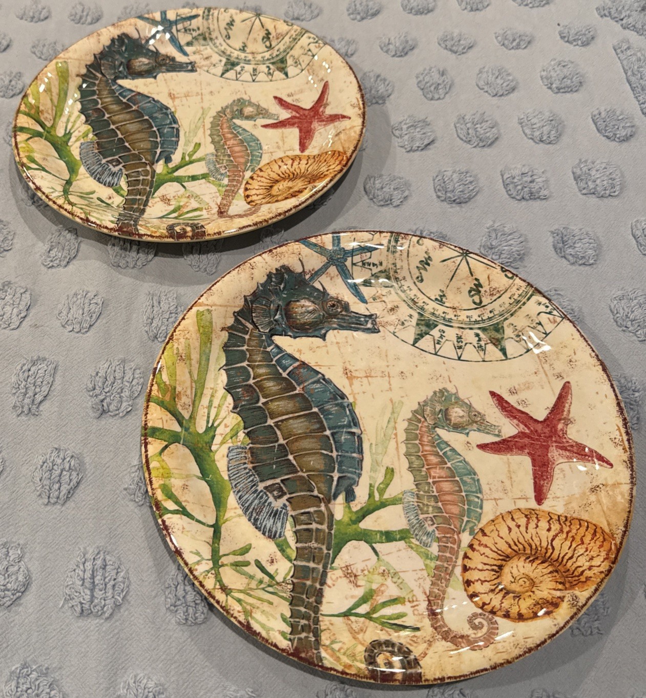 Pier 1 Imports Sea Seahorse Spiky Melamine 9\