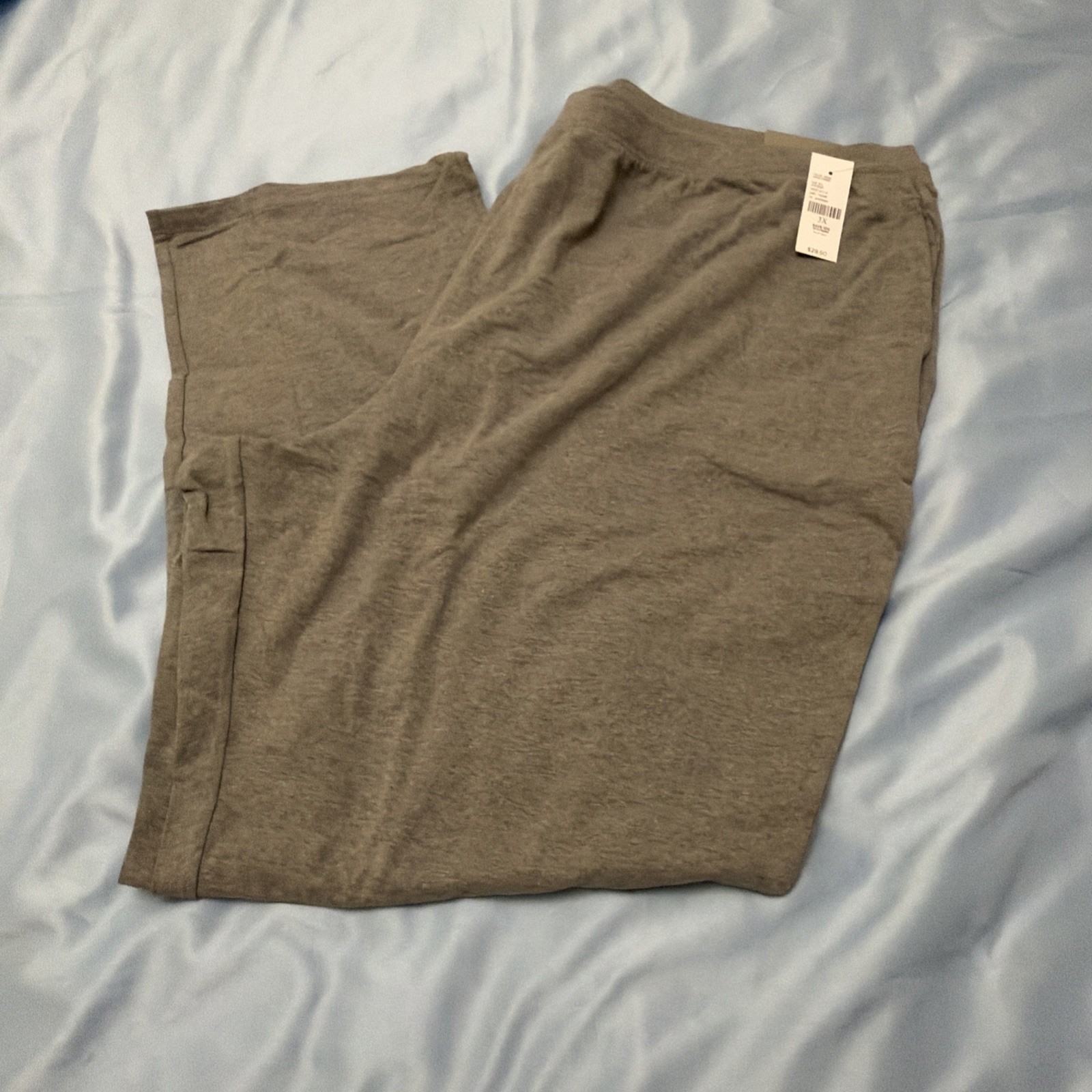 Catherines Suprema Women’s 3X 26/28W Gray Stretch Cotton Pants NWT Relaxed Fit