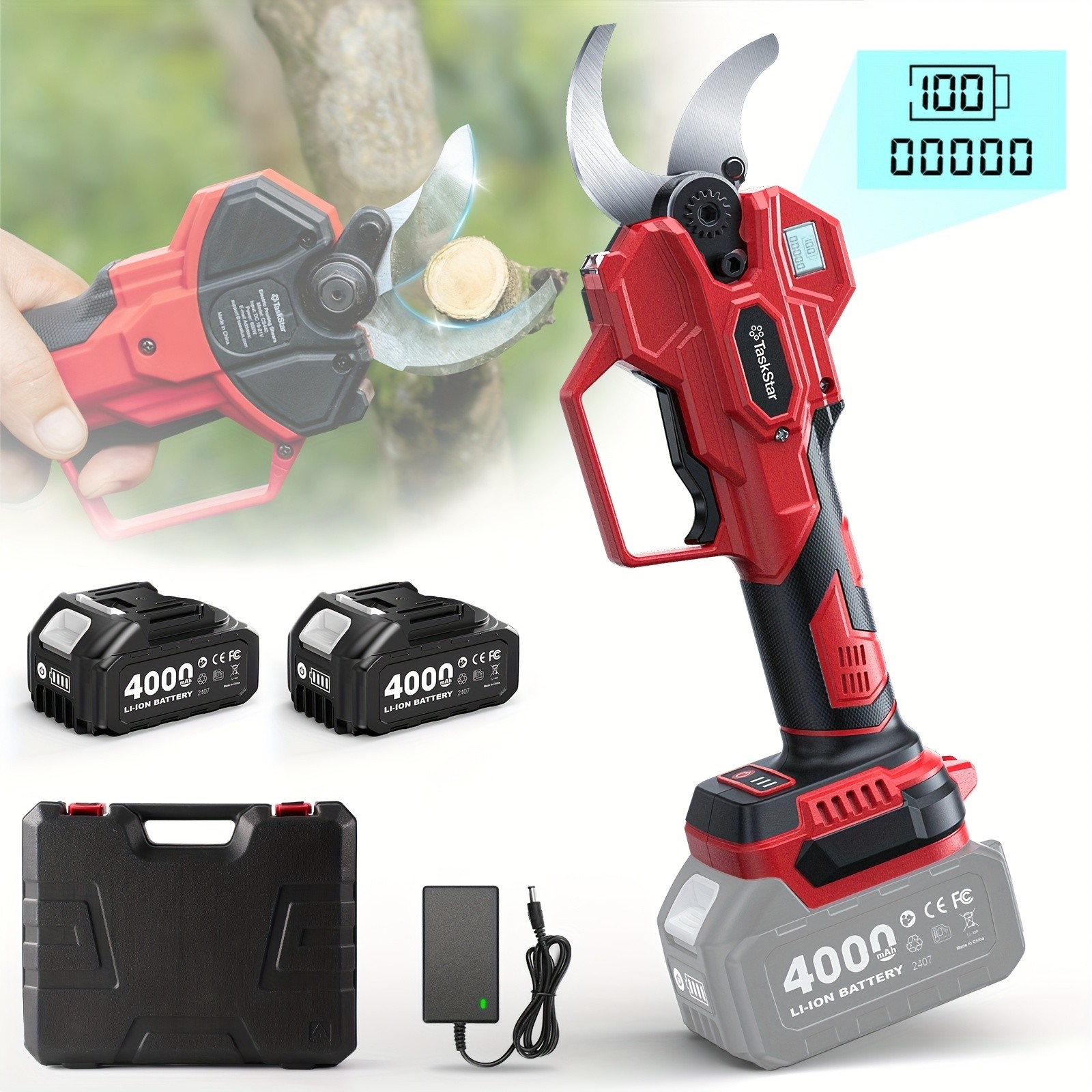 Electric Tree Pruner TaskStar 40mm Cutting Cordless Brushless Shears SK5 Blades