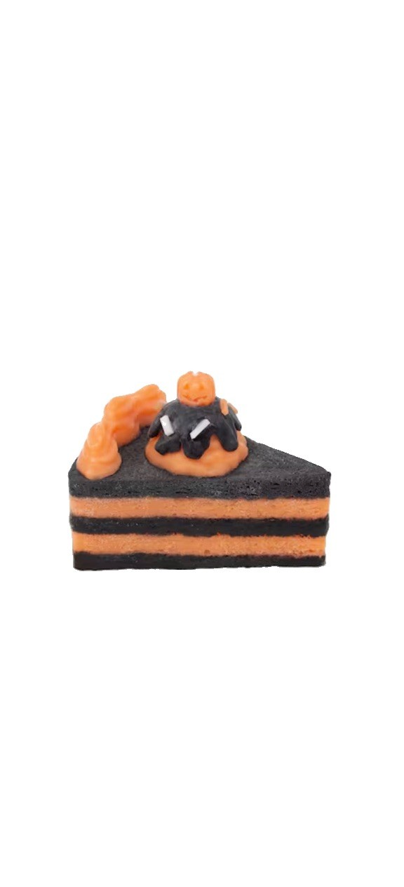 🧡🖤New Triple Layer Faux Halloween Cake Slice Candle