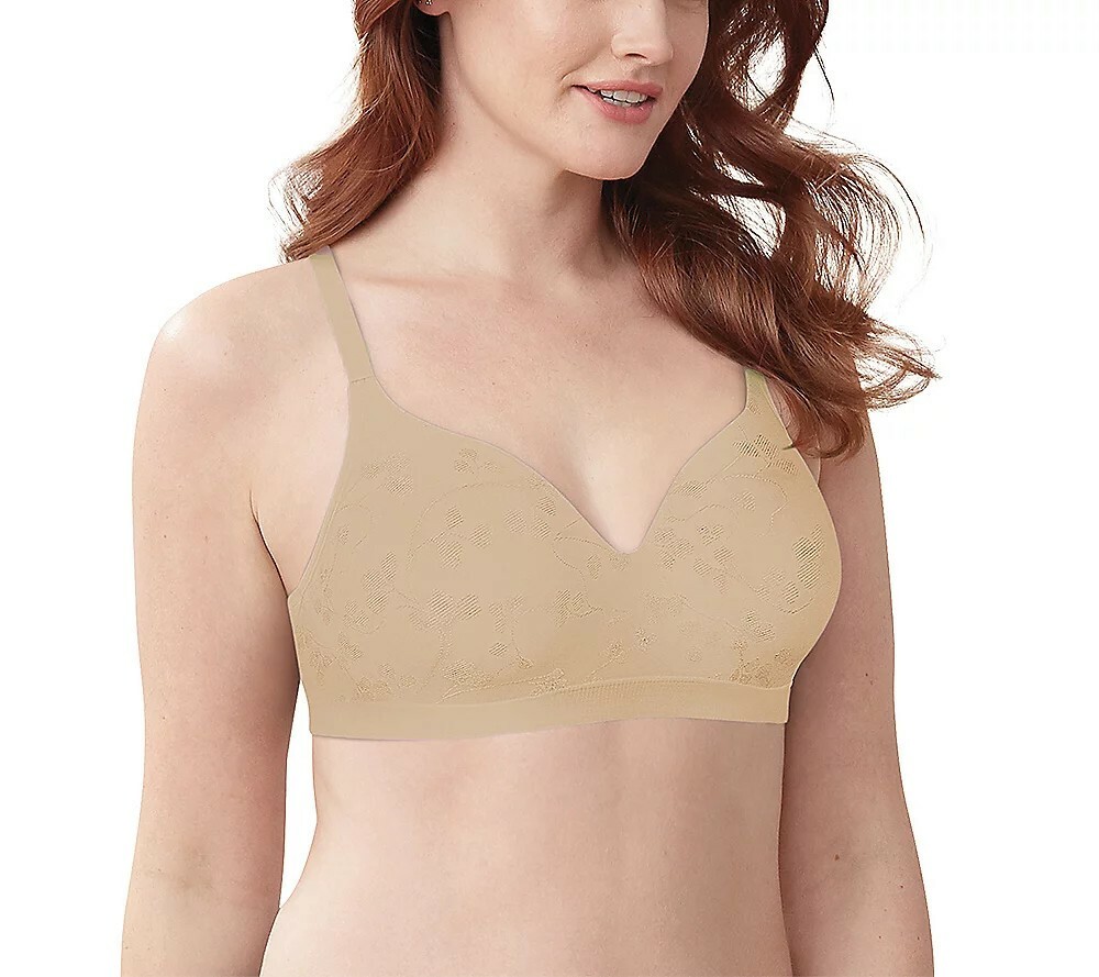 Bali DF3643 Women's Comfort Revolution Floral Jacquard T-Shirt Wirefree Bra  NEW