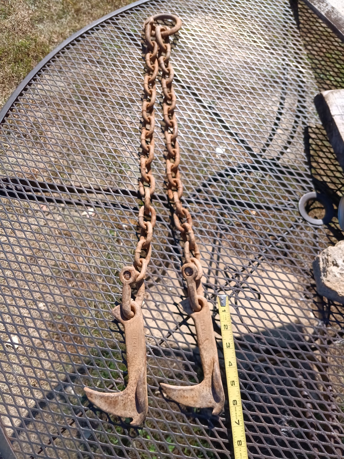 Vintage Dixie Log Dogs on Long Chain Vintage Dixie Log Dogs on Long Chain