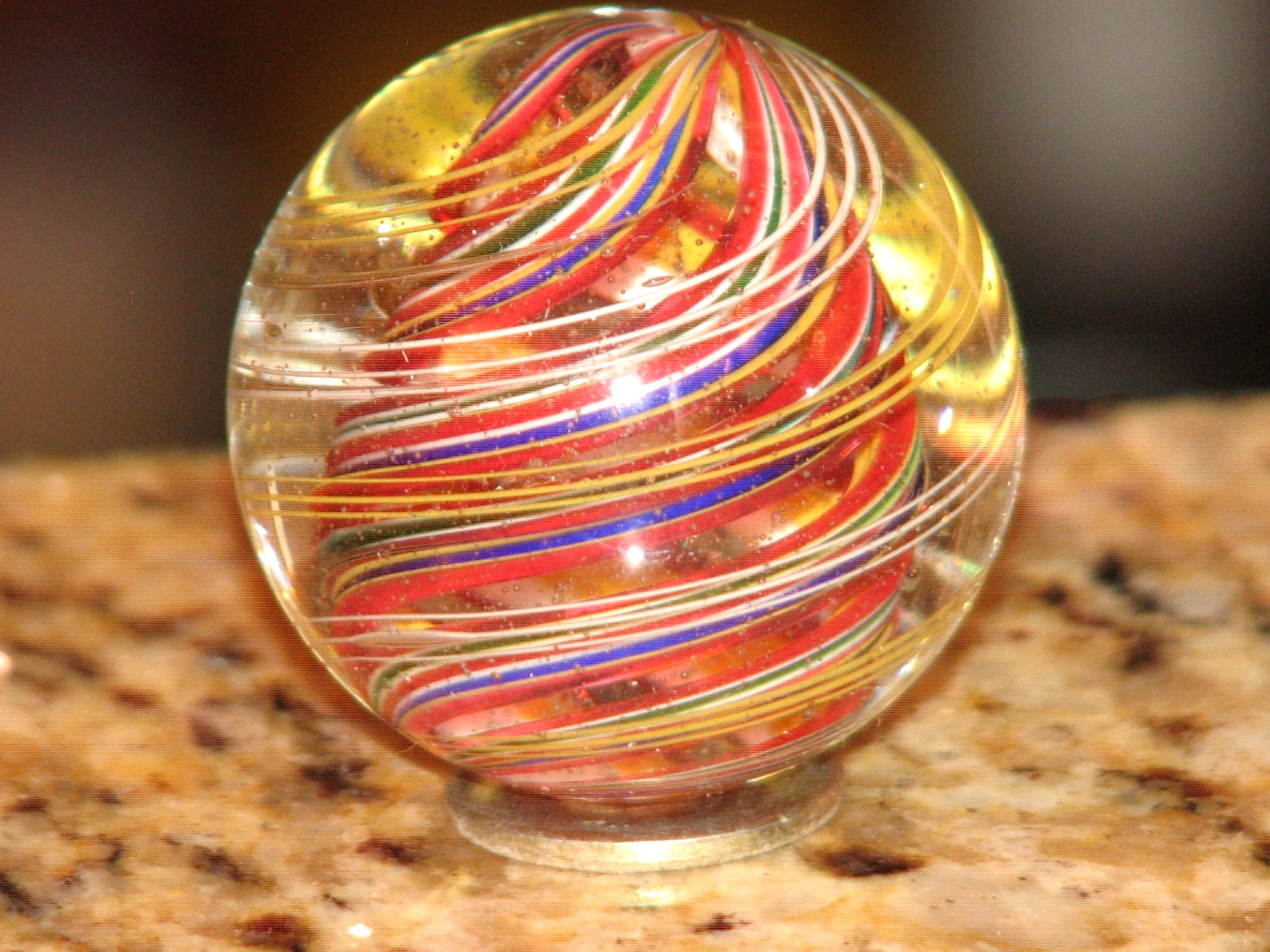 Large 1.575 inch dia. Antique German swirl marble