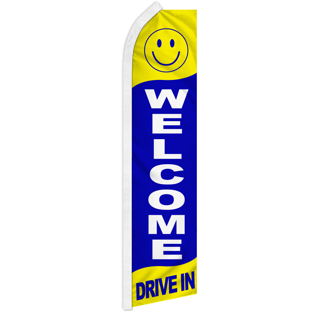 Welcome Advertising Feather Flag Swooper Flutter Banner Super Flag Open 24/7