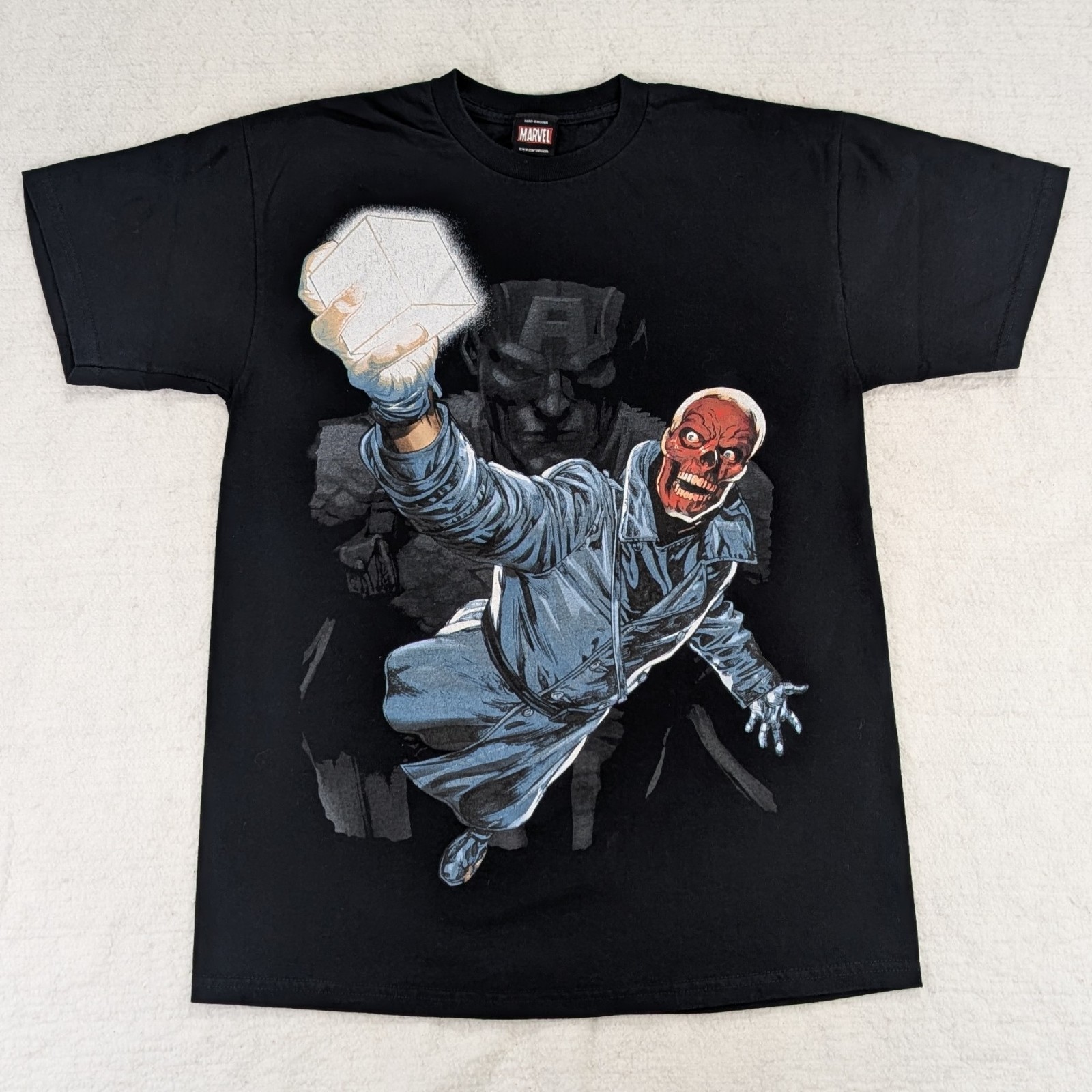 Marvel Mad Engine RED SKULL Captain America T-Shirt Men\'s Small/Medium Black Vtg