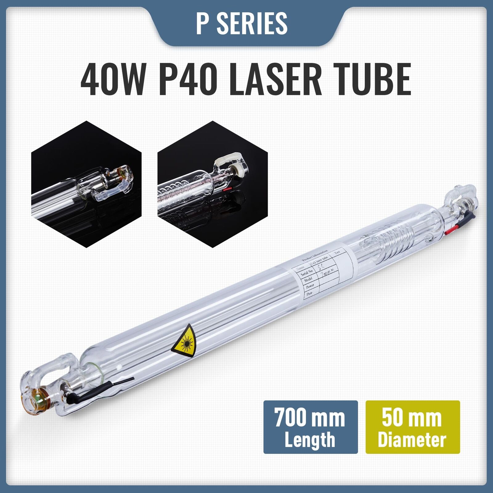 OMTech CO2 Laser Tube 40W 50W 60W 80W 100W 130W 150W for Laser Cutter Engraver