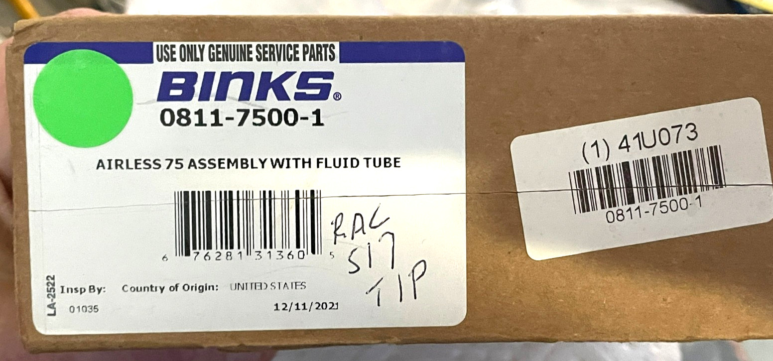 BINKS AIRLESS GUN MODEL 75 0811-7500-01 NIB + 2 BONUS ITEM WORTH OVER $200 BINKS AIRLESS GUN MODEL 75 0811-7500-01 NIB + 2 BONUS ITEM WORTH OVER $200