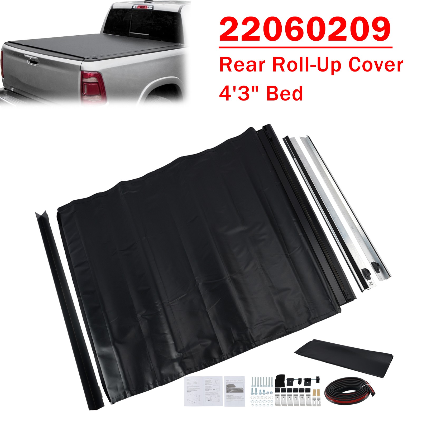 Rear Roll-Up Cover 22060209 for Hyundai Santa Cruz 2022-2026 4\'3\