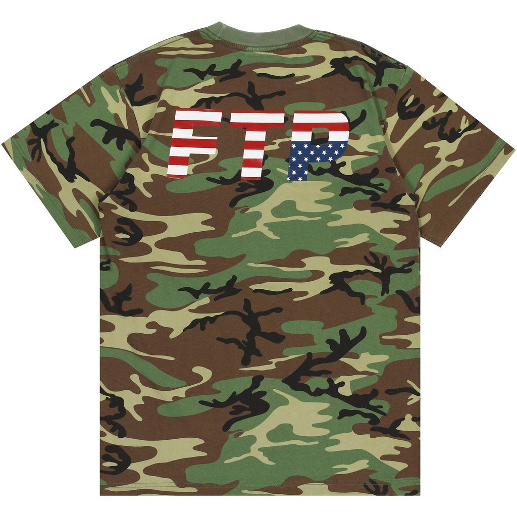 FTP FuckThePopulation Flag Logo Tee (4th of July) Camo - Men\'s Size XL