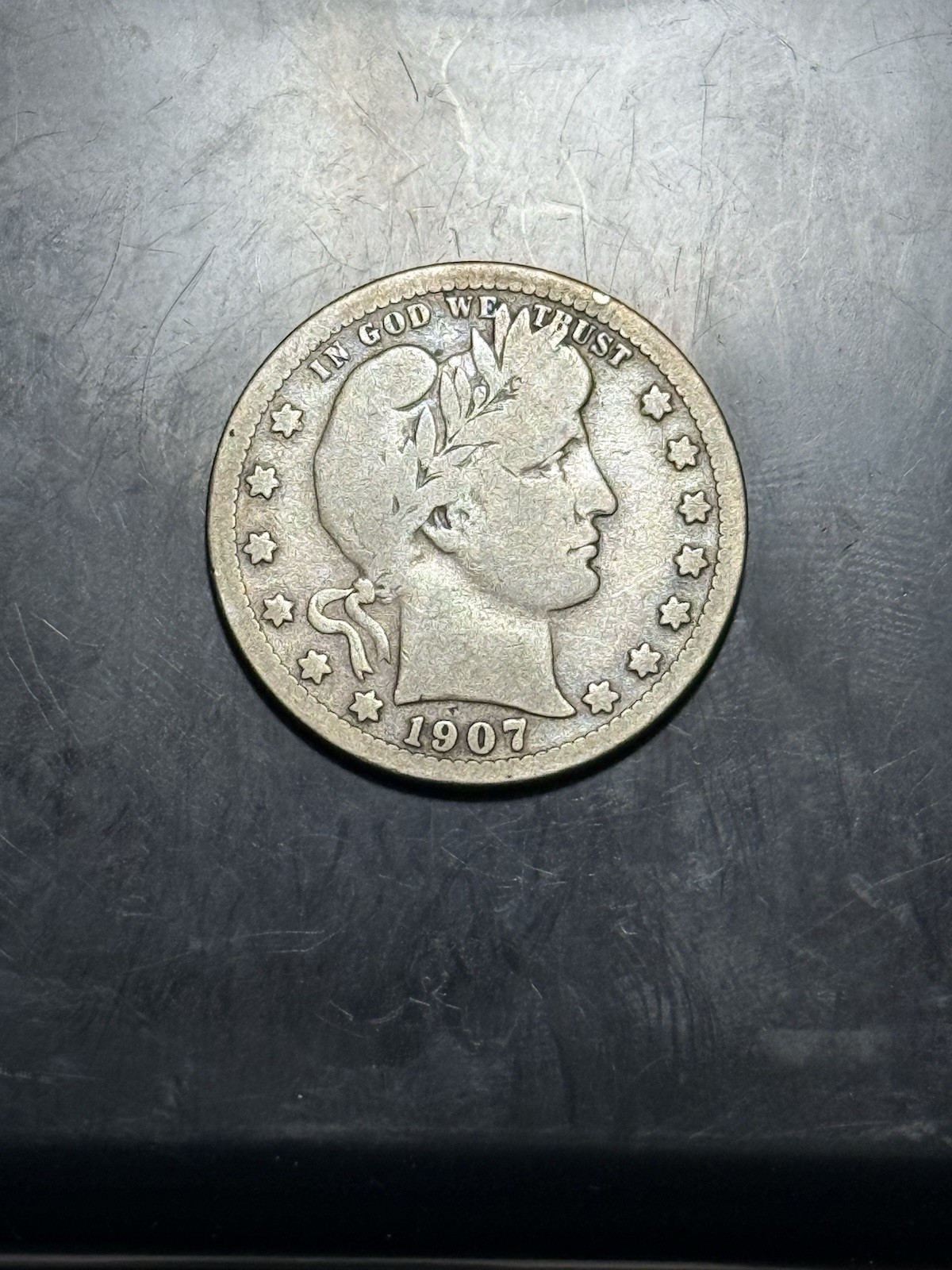 1907-P πΊπΈ BARBER π½ QUARTER 25c VG Condition 90% Silver Coin πͺ Philadelphia 1907-P πΊπΈ BARBER π½ QUARTER 25c VG Condition 90% Silver Coin πͺ Philadelphia
