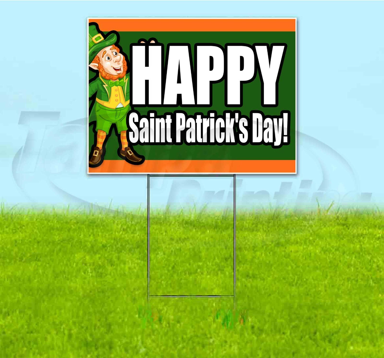 HAPPY SAINT PATRICK\'S DAY 18x24 Yard Sign WITH STAKE Corrugated Bandit USA IRISH