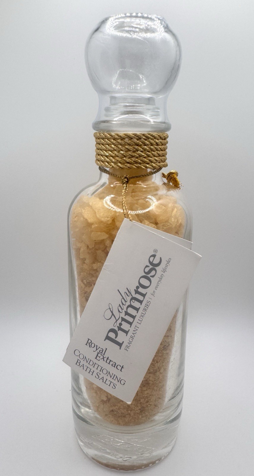 Lady Primrose Royal Extract Bath Salts Glass Decanter 10 oz New Sealed Vintage