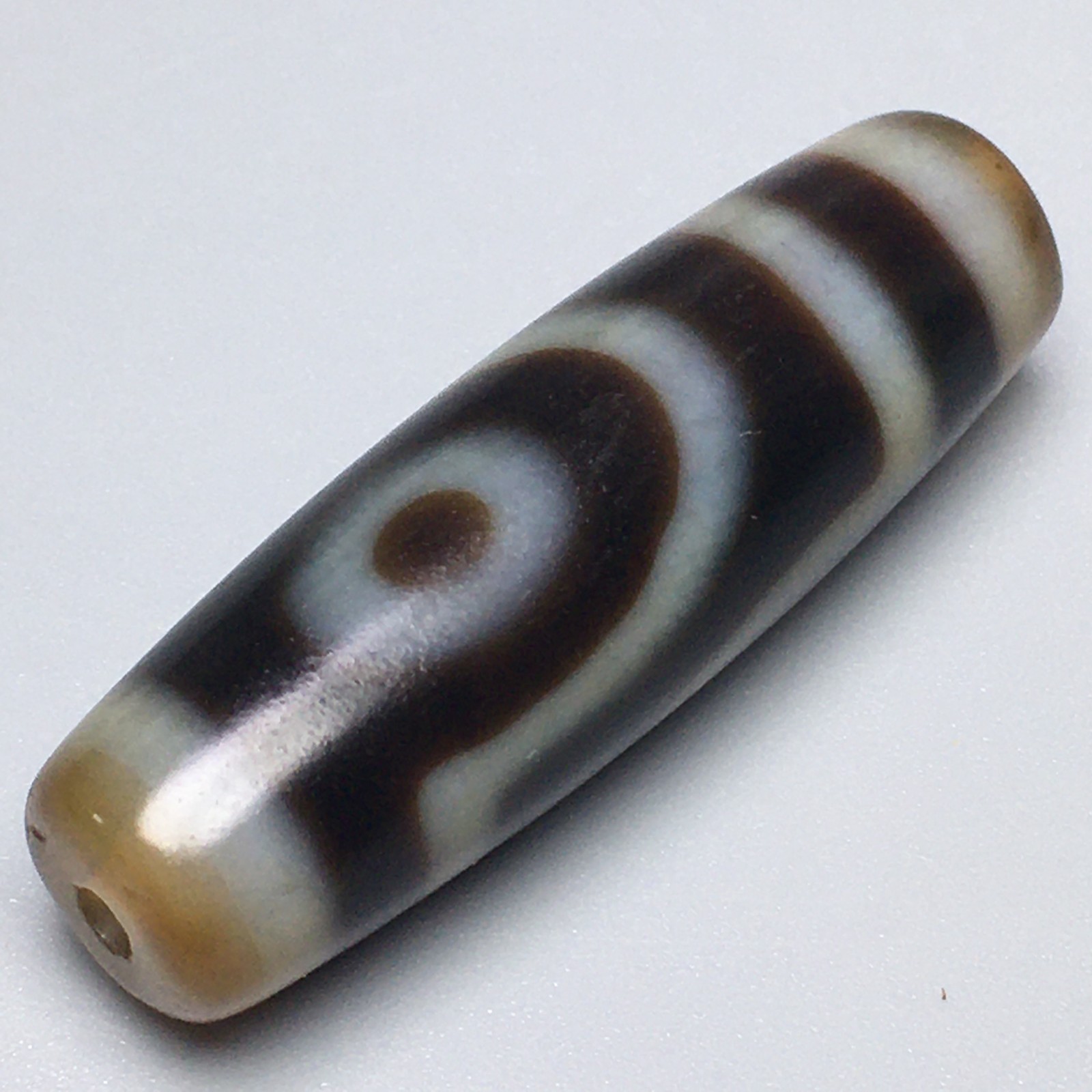Rare Tibetan Buddhism Agate 2 eyes Totem Dzi Bead Amulet Necklace PendanB565