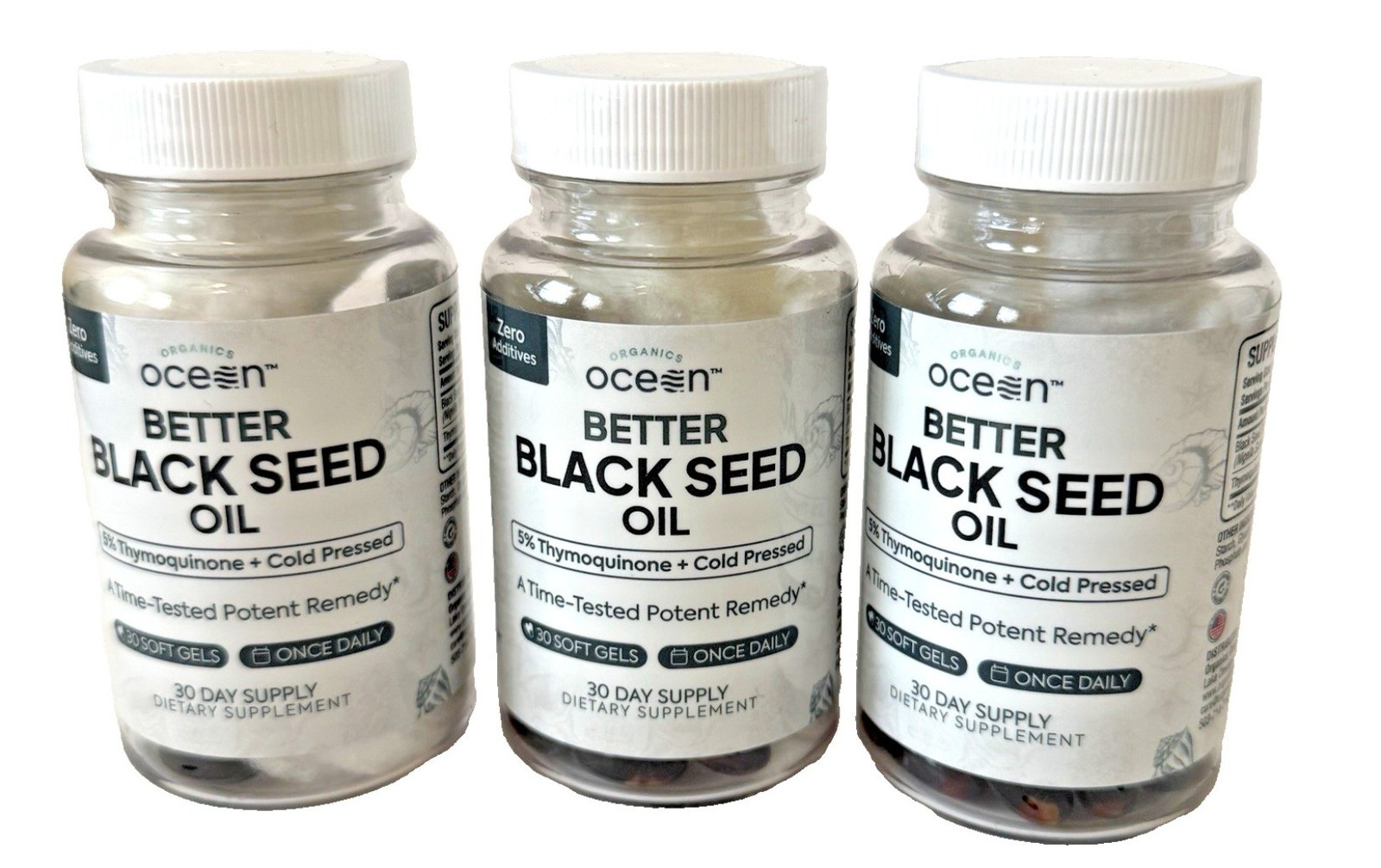 3 Pack Better Black Seed Oil 30 Softgels Each Cold Pressed Exp 03/28 3 Pack Better Black Seed Oil 30 Softgels Each Cold Pressed Exp 03/28