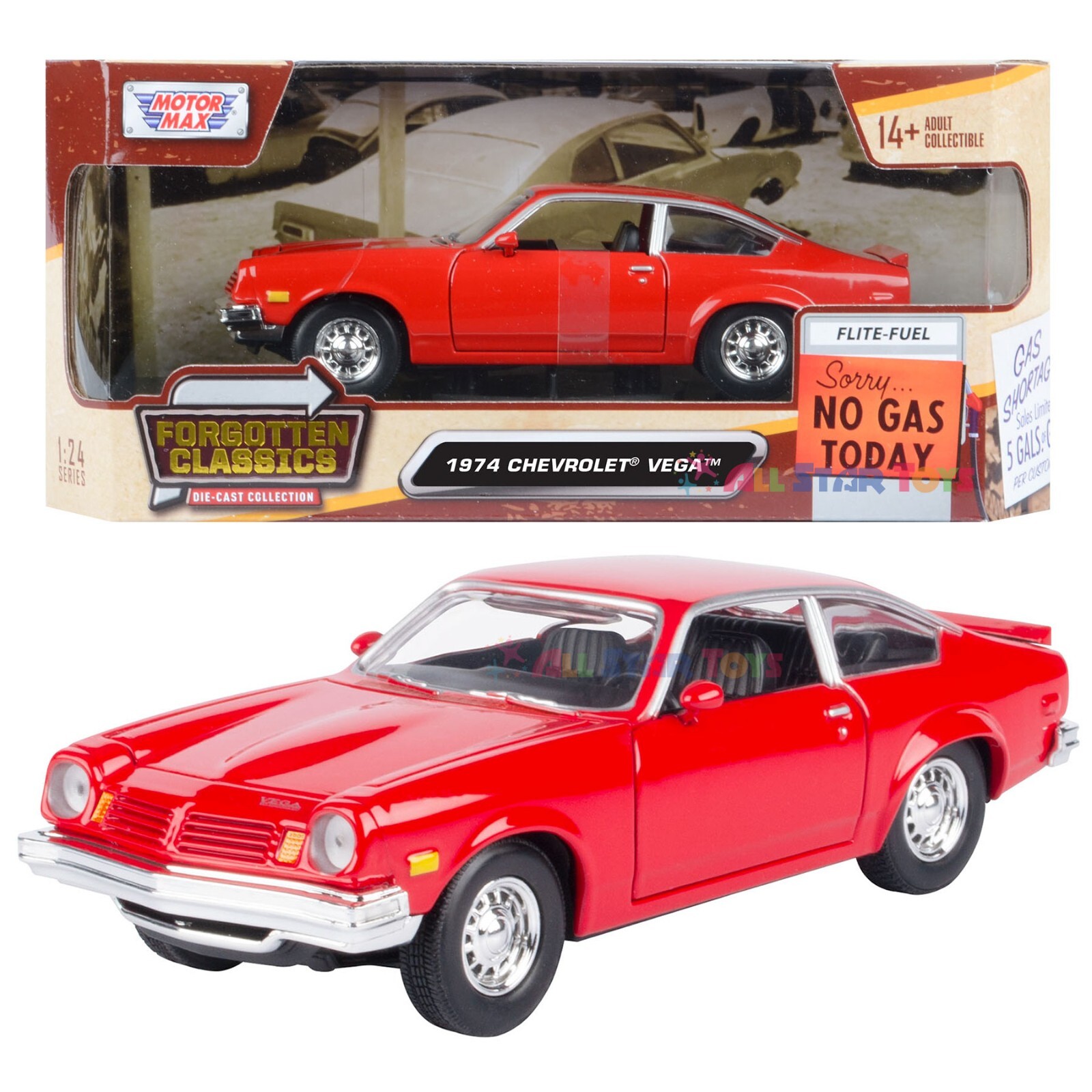MOTORMAX 1974 CHEVROLET VEGA 1:24 SCALE DIECAST MODEL FORGOTTEN CLASSICS 79046