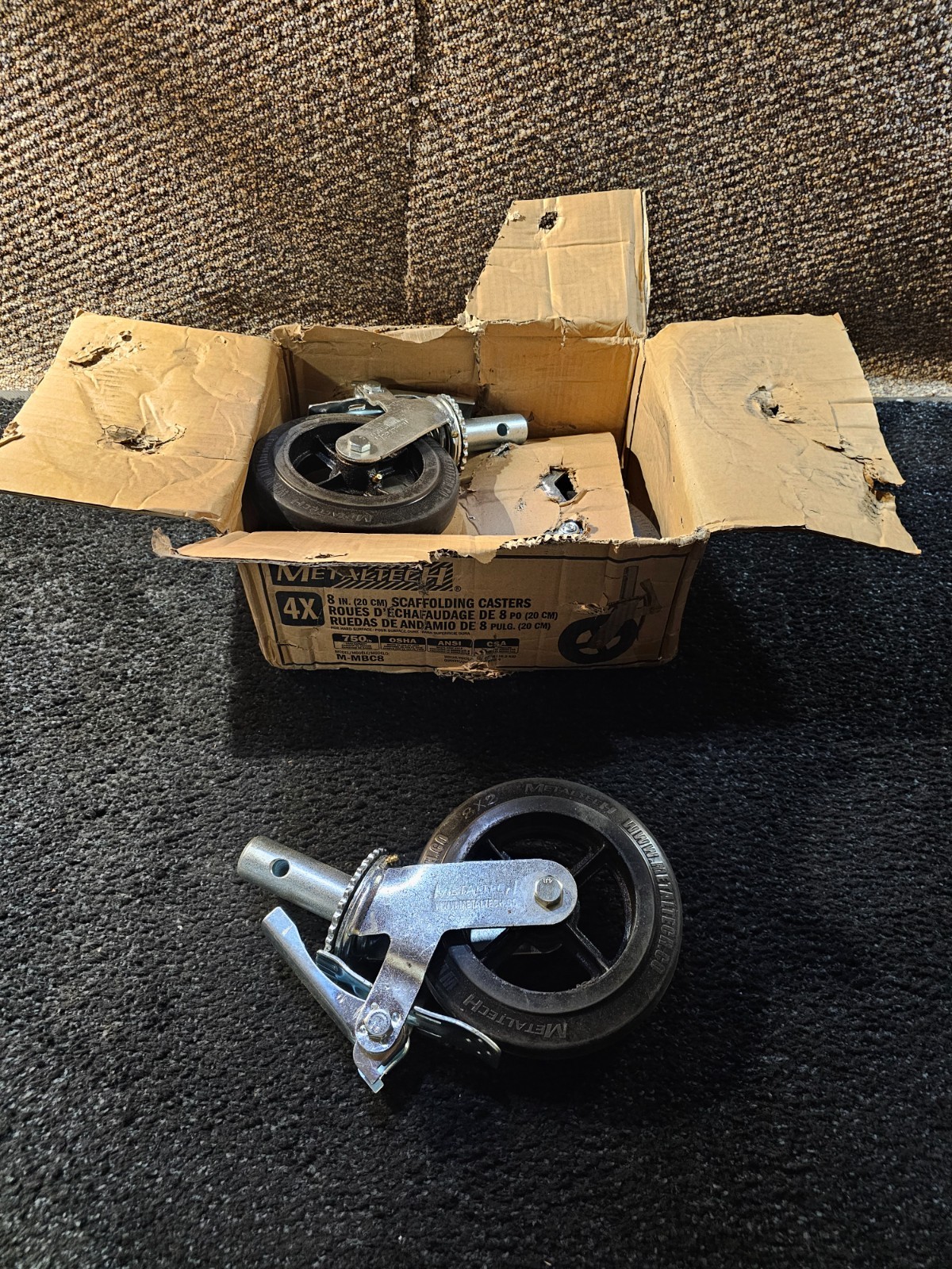 (QTY 4) Metaltech M-MBC8 Scaffolding Caster Wheels 8\