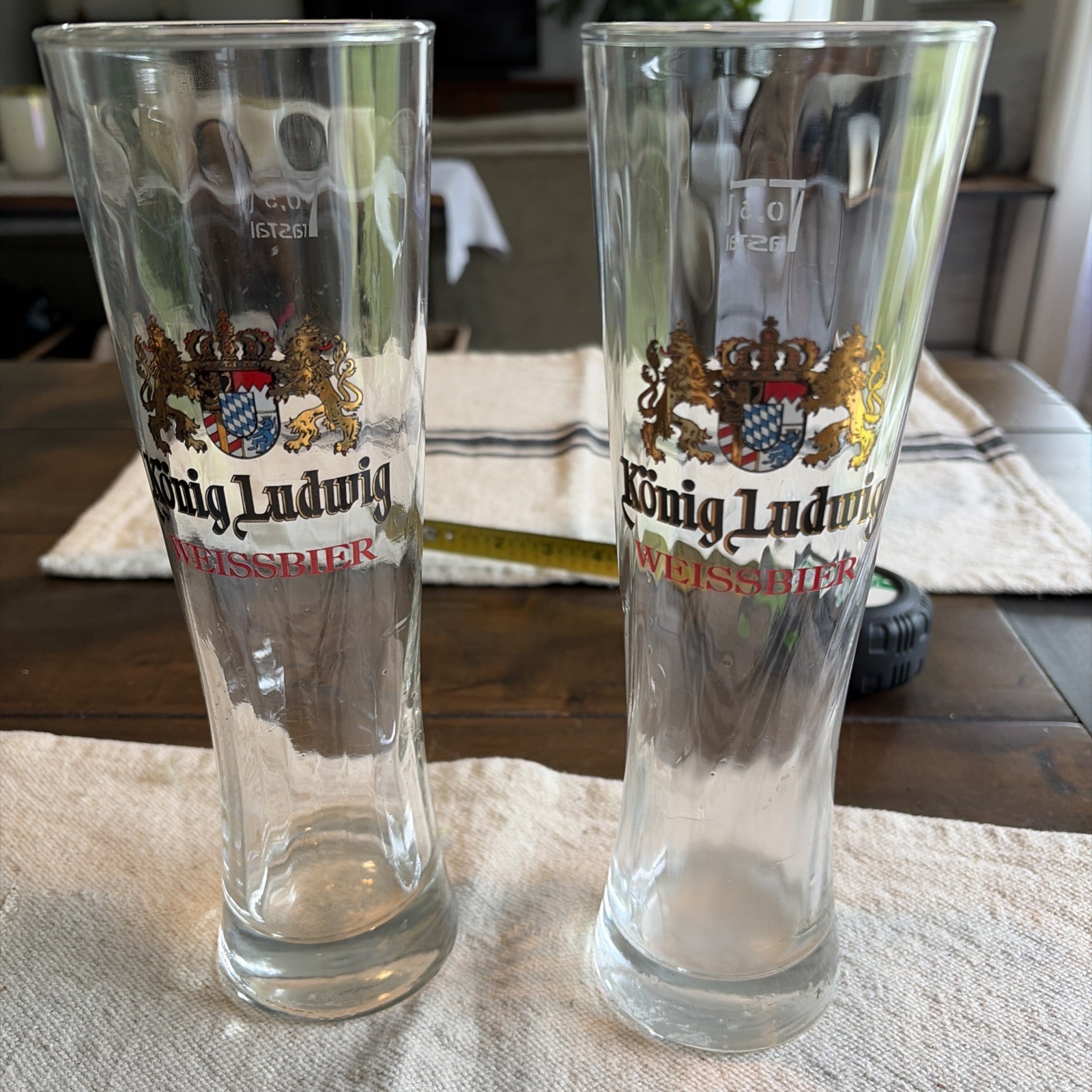 Konig Ludwig Weissbier tall pilsner-style beer glass , 0.5L capacity ( SET OF 2) Konig Ludwig Weissbier tall pilsner-style beer glass , 0.5L capacity ( SET OF 2)