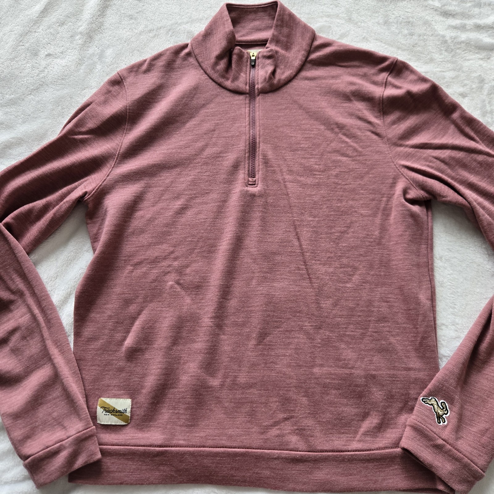 Tracksmith Merino Wool Blend Downeaster Women’s Size Med Half Zip Pullover