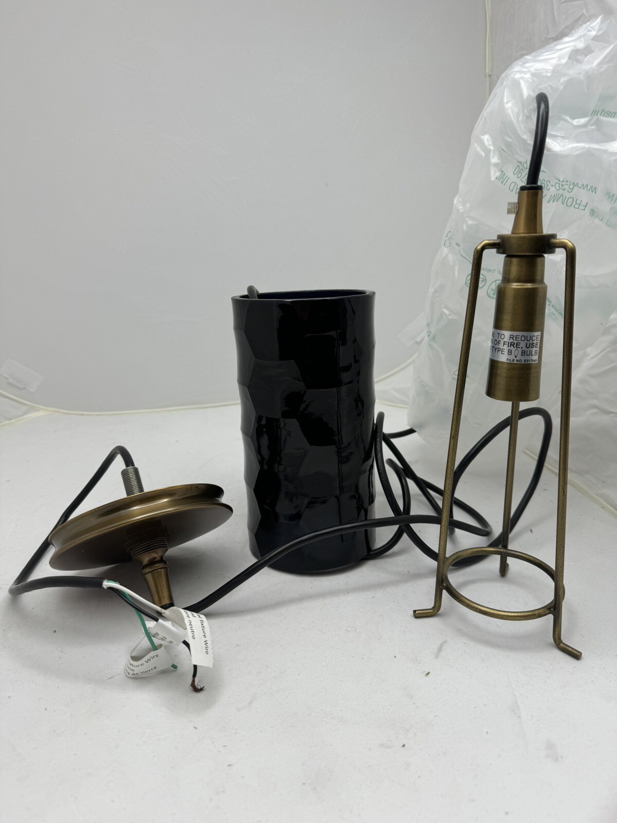 Arteriors Laura Kirar  8” Midnight Ice Faceted Light Fixture