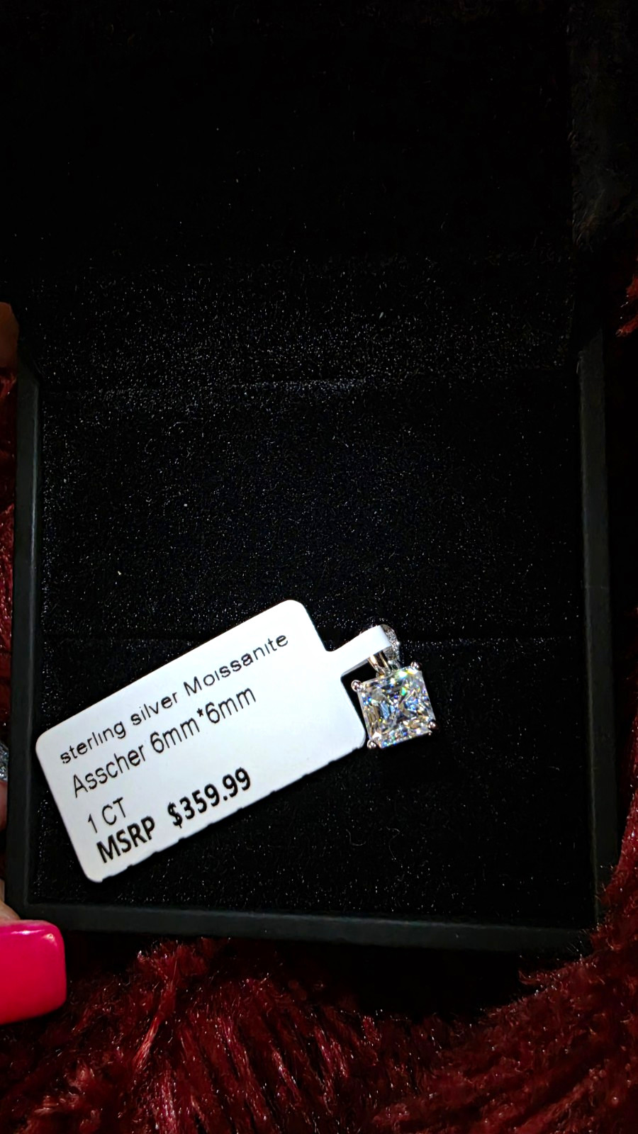 1ct GRA Certified Asscher Cut Moissanite 925 Silver Necklace Pendant 1ct GRA Certified Asscher Cut Moissanite 925 Silver Necklace Pendant