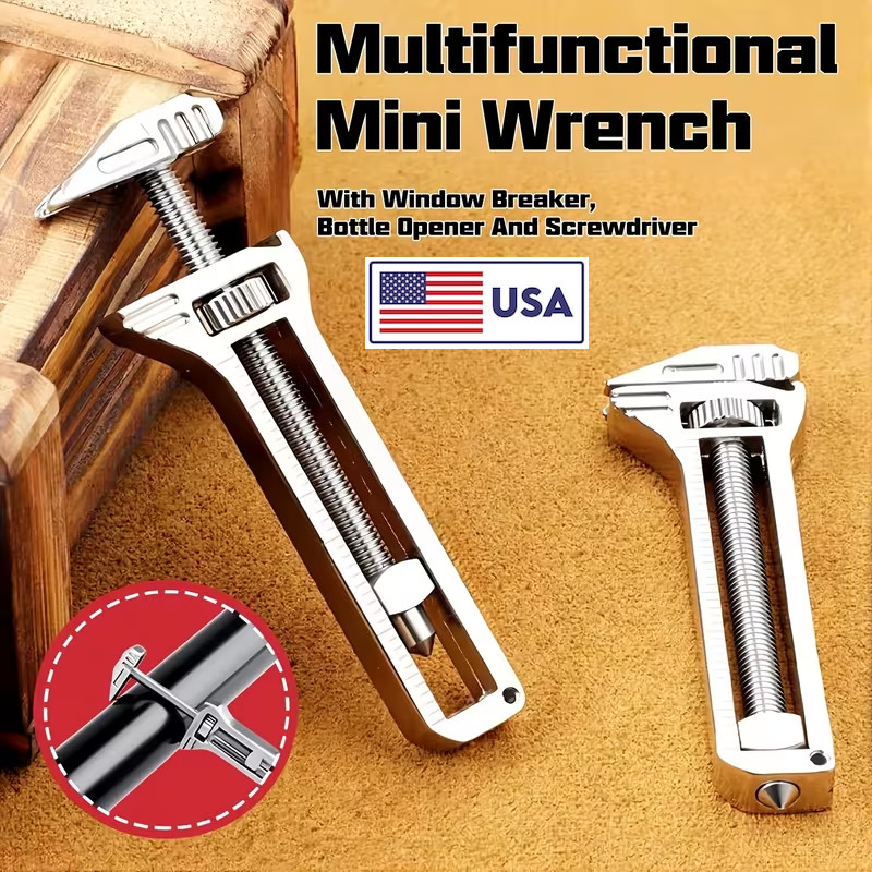 1pc Multifunctional Mini Wrench,Adjustable Small Wrench,Caliper Keychain