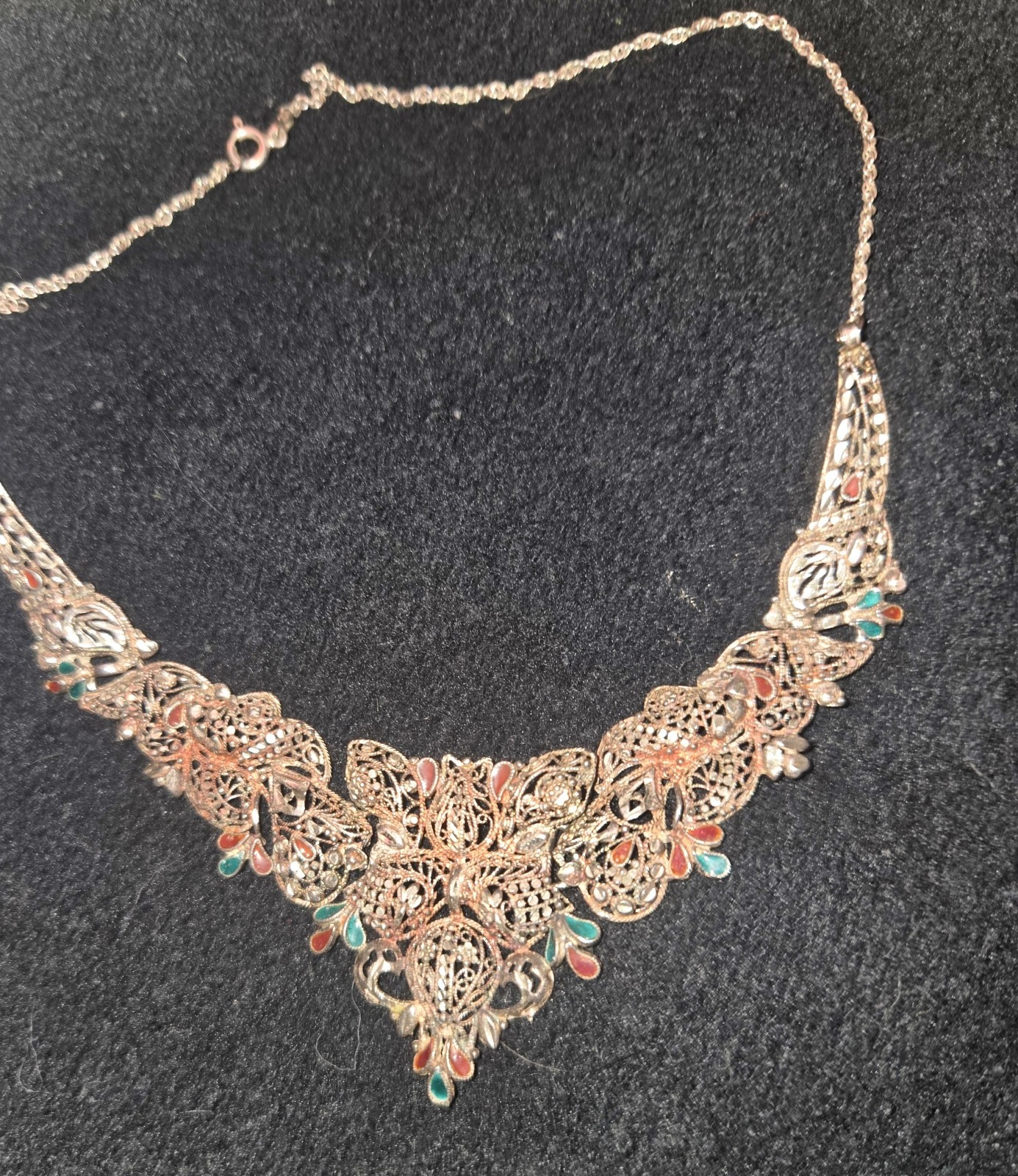 Handcrafted Bib Necklace Multicolor Antique Bohemian Handcrafted Bib Necklace Multicolor Antique Bohemian