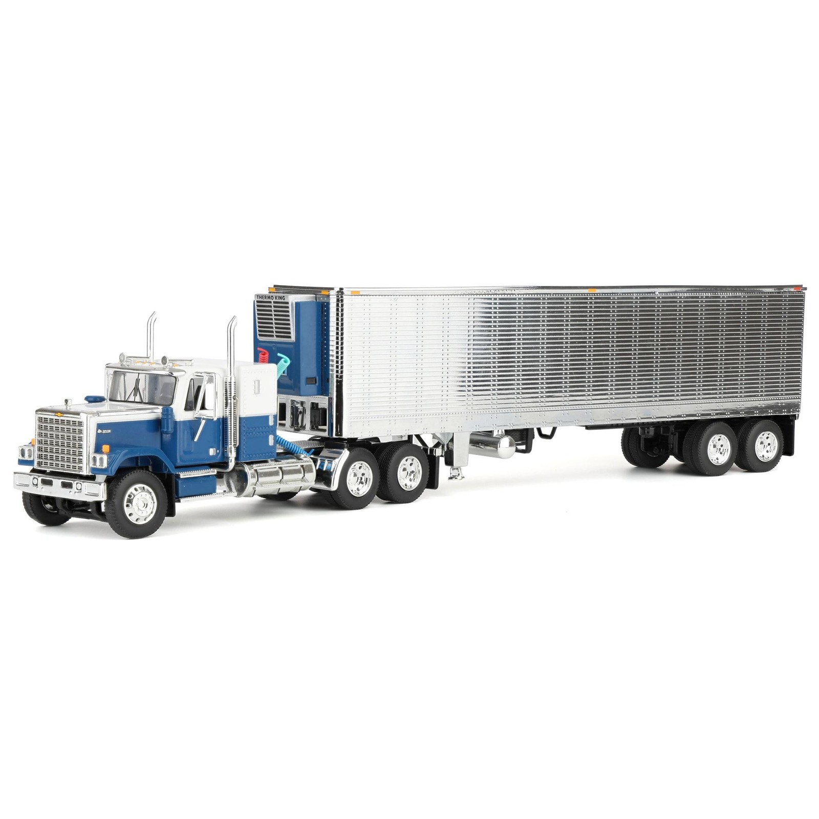 DCP 1/64 Chevrolet Bison Semi Truck with 40ft Vintage Trailer & Reefer, 60-2345