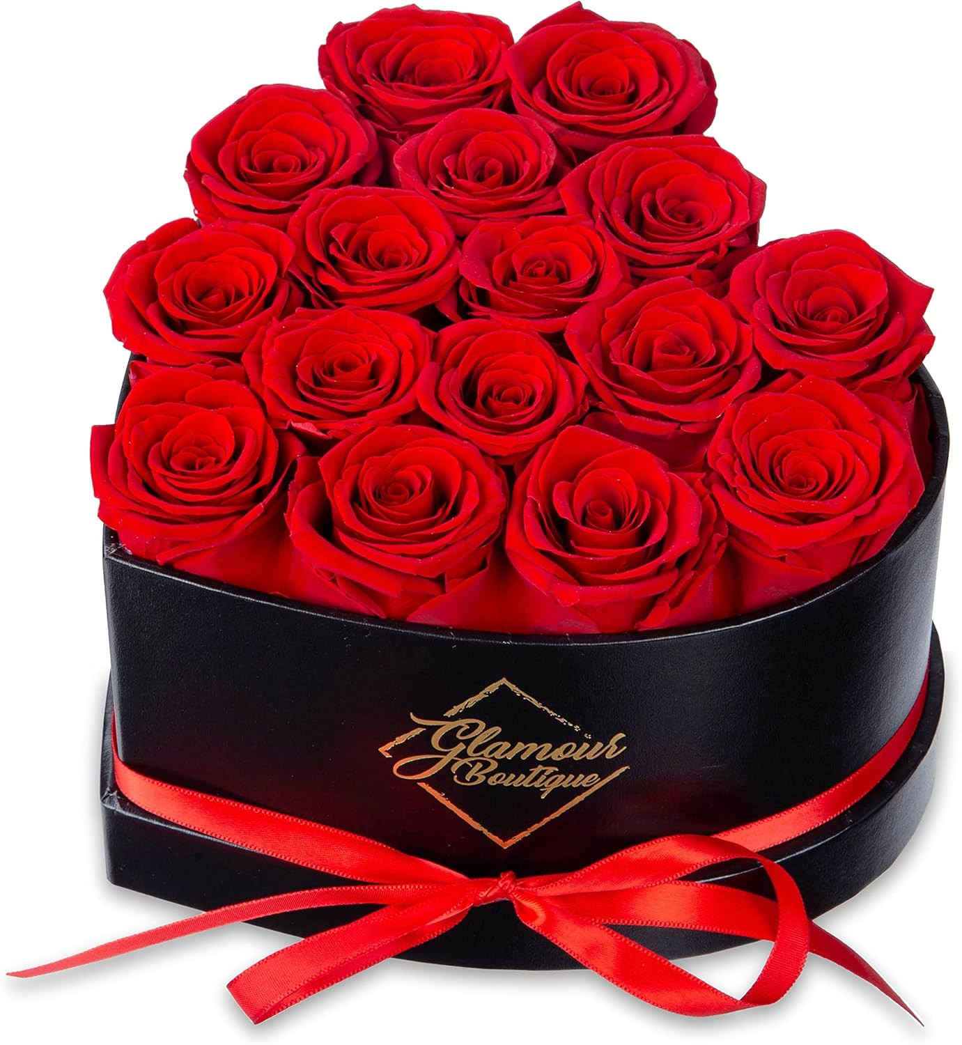 16 Flower Forever Heart Shape Box, Eternal Preserved Roses Gift for Her, Lasting