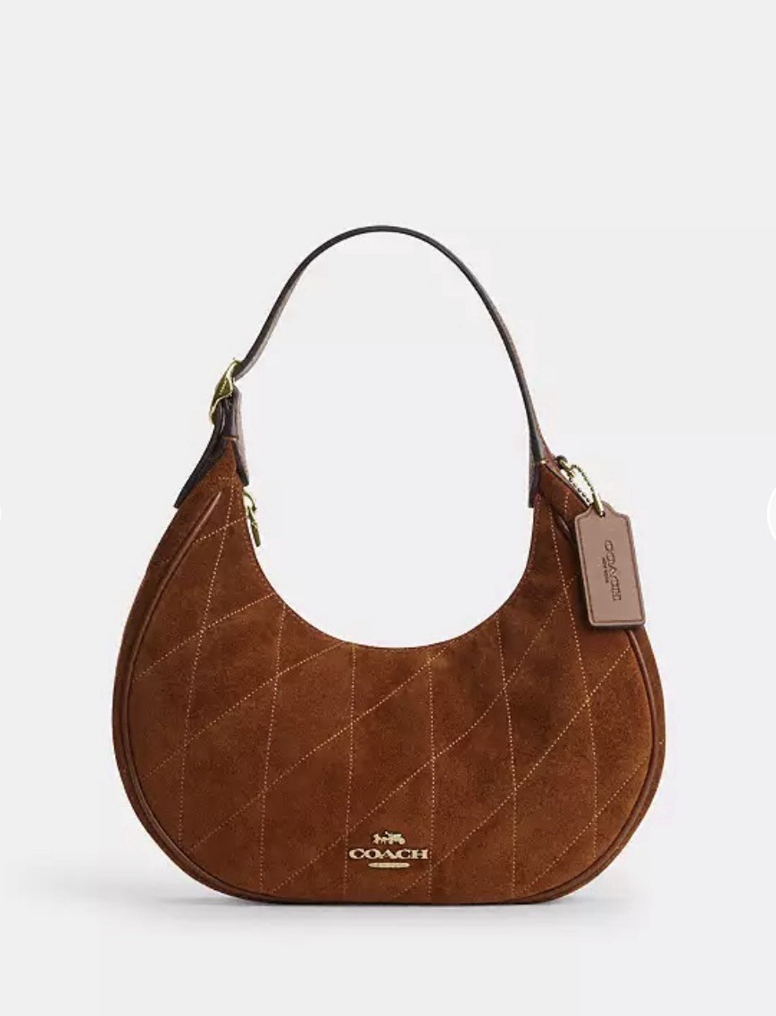 NWT COACH Emily Shoulder Bag w/ Quilting Gold/Warm Brown Suede Gold Hardware NWT COACH Emily Shoulder Bag w/ Quilting Gold/Warm Brown Suede Gold Hardware