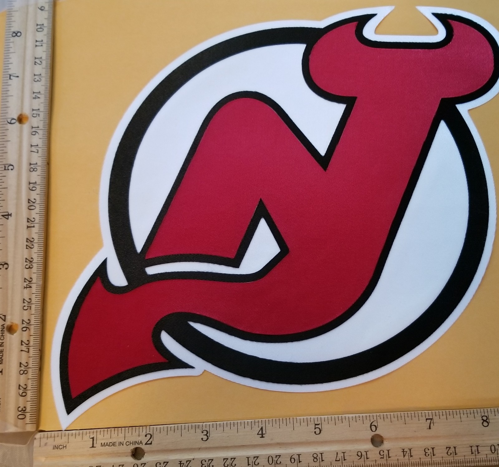HUGE NEW JERSEY DEVILS IRON-ON PATCH - 8.5\
