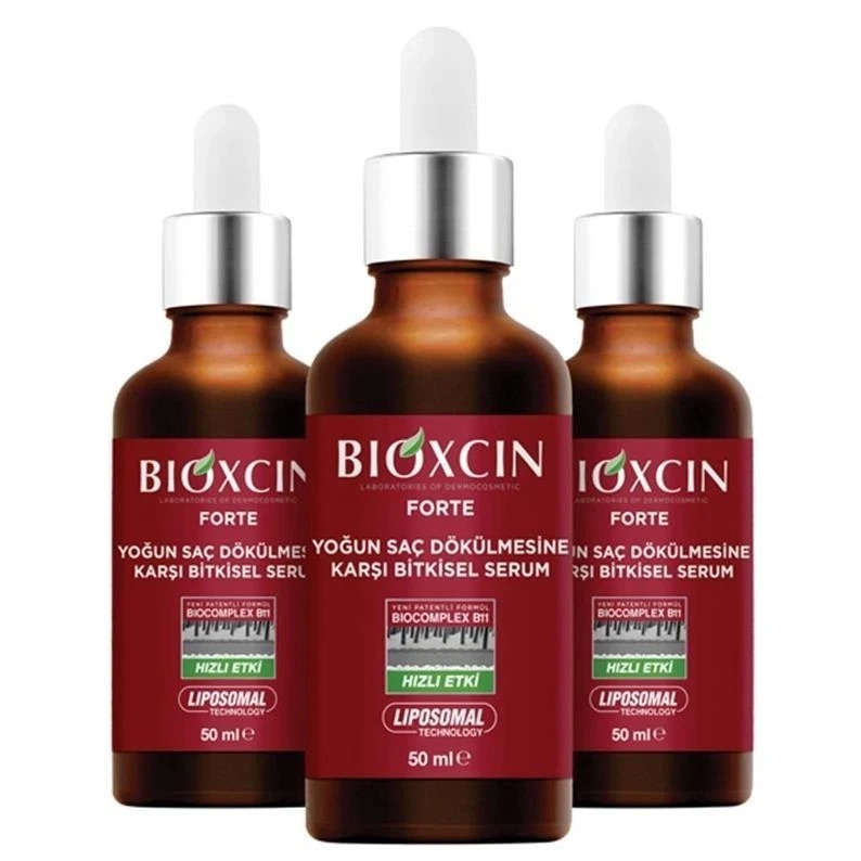 3x50ml Bioxcin Forte Hair Growth Serum Strengthen Revitalize Hair Authentic