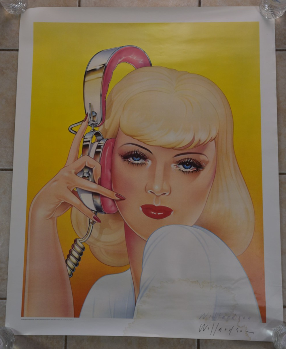 Vintage Stereo Sweetheart David Willardson Star Studios Signed Art Poster Retro
