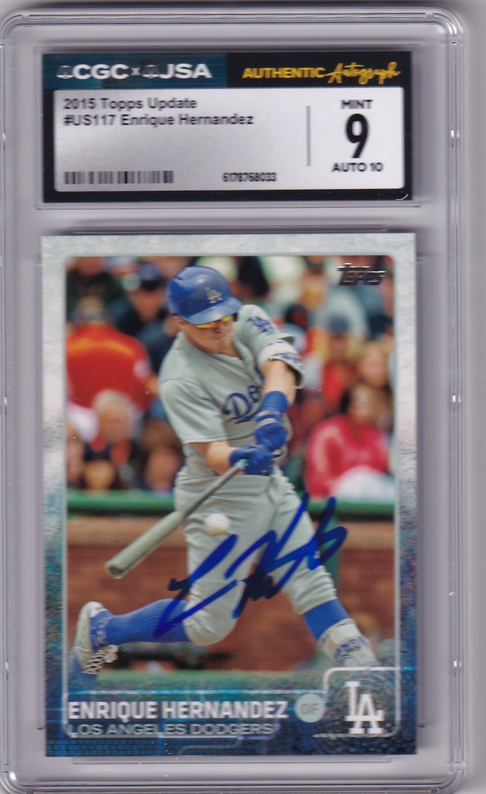 Enrique Hernandez 2015 Topps Update Rookie Card #US117 CGC JSA 9 Auto 10 Enrique Hernandez 2015 Topps Update Rookie Card #US117 CGC JSA 9 Auto 10