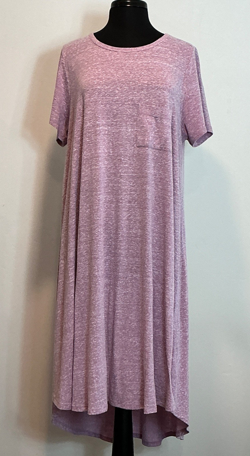 Plus Size 3XL. Lularoe Lavender Carly Dress Super Soft White Fleck Heather Knit