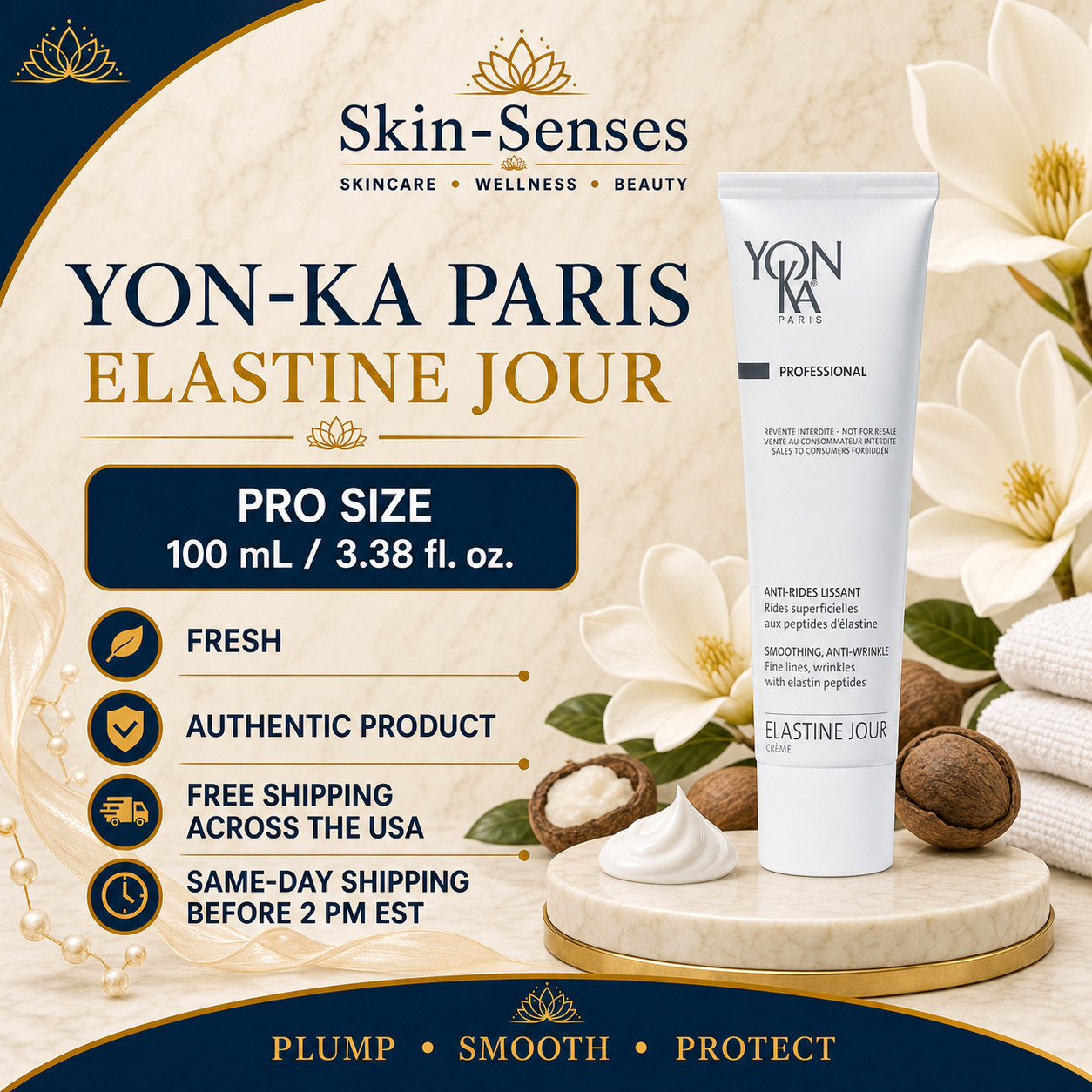 Yonka Elastine Jour Anti Aging All Skin (100ml/3.5oz) PRO SIZE NEW EXP 06/2029