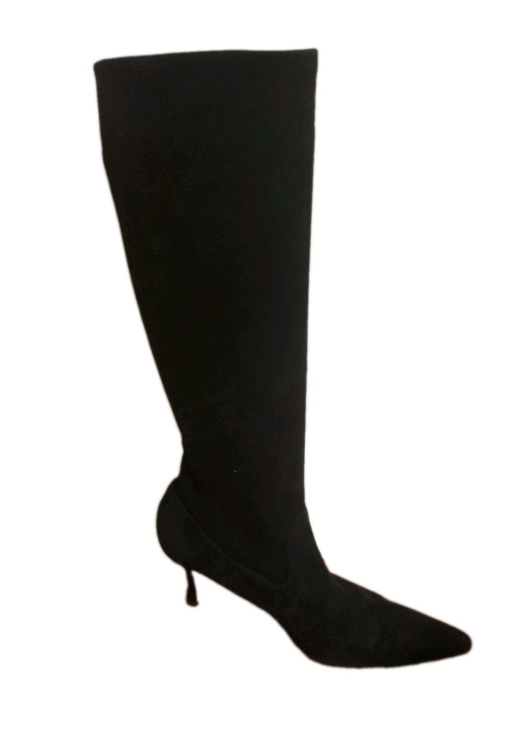 manolo blahnik 42 pointed toe black suede sock boot knee high