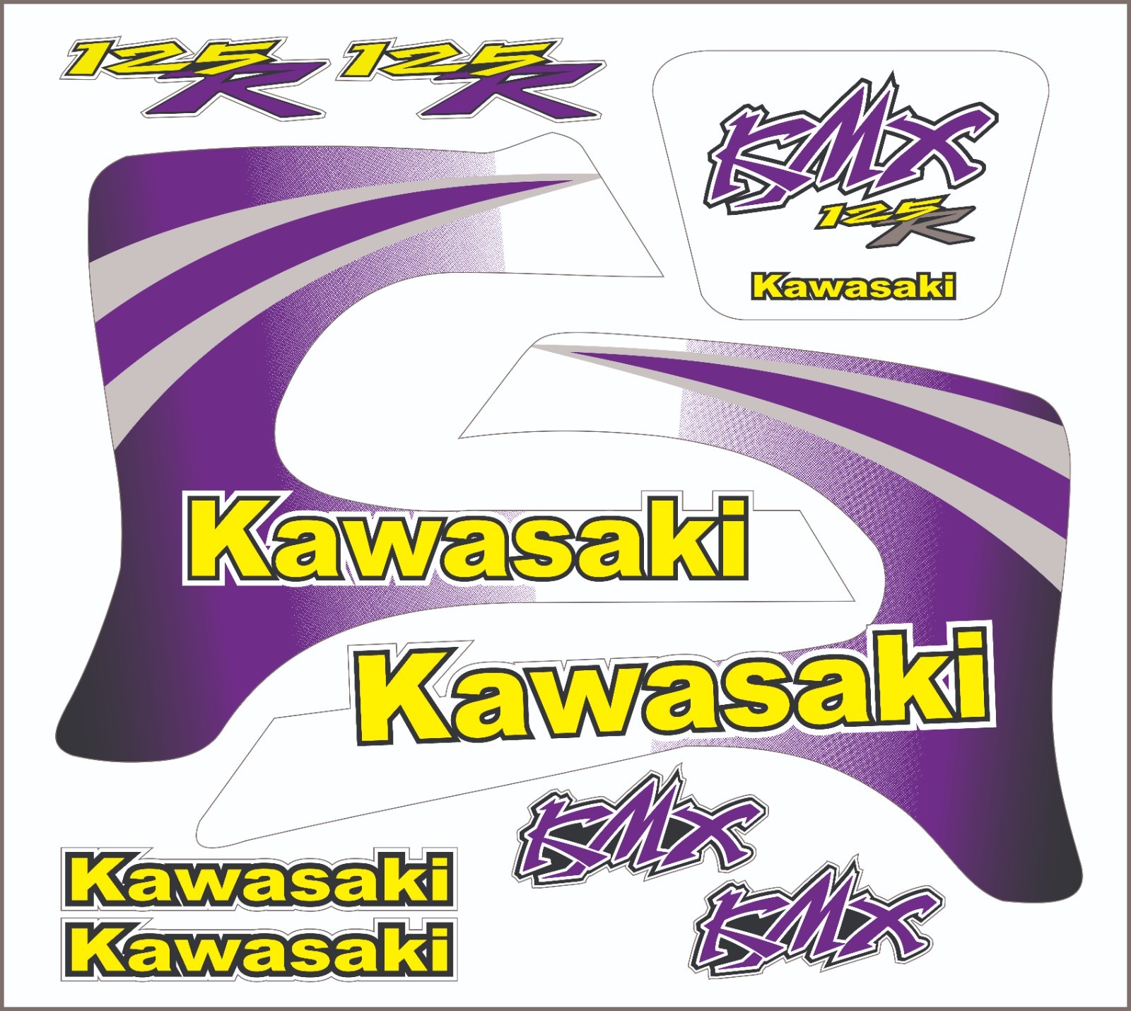 KAWASAKI KMX 125R Decals - Stickers Set - Graphics KAWASAKI KMX 125R Decals - Stickers Set - Graphics