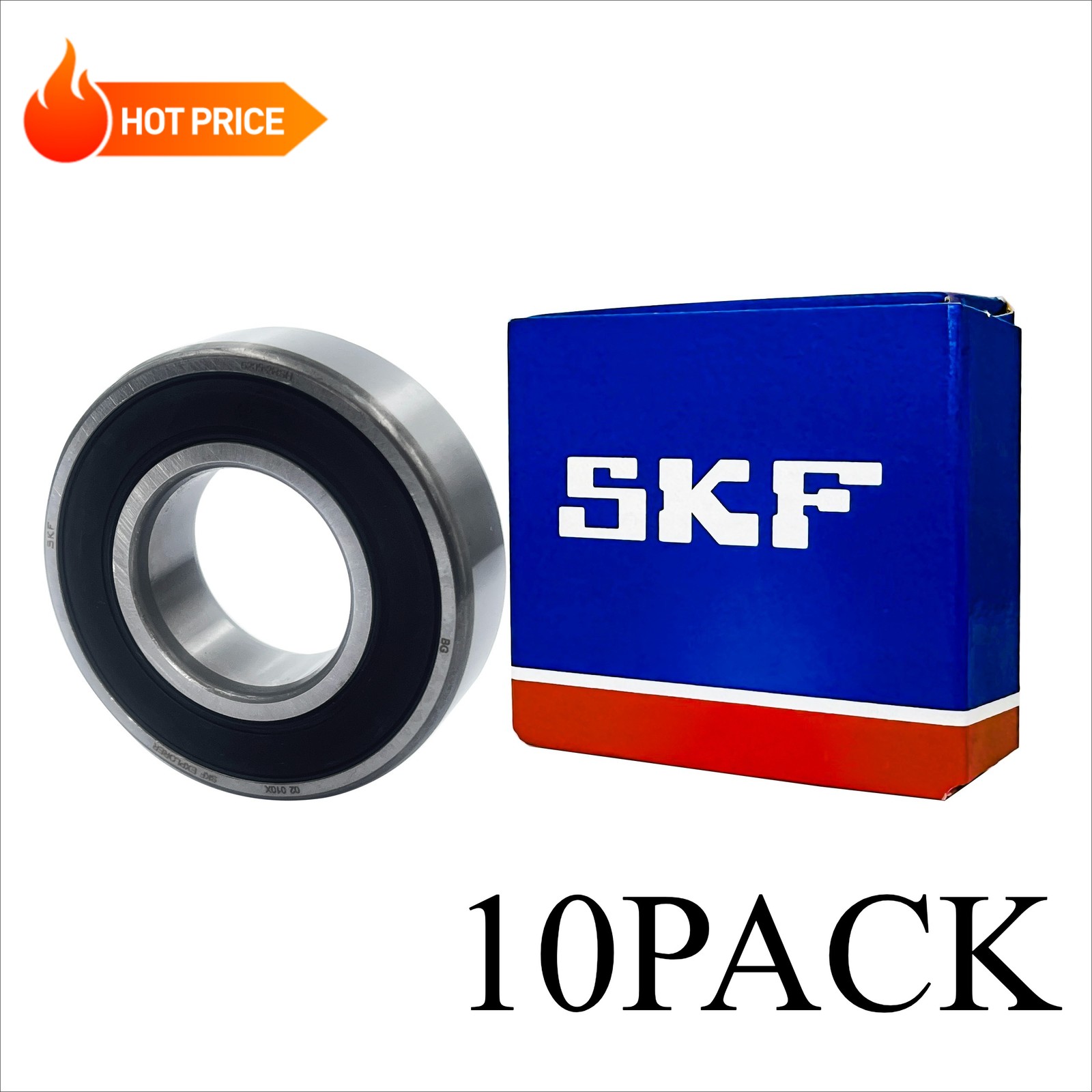 10PACK SKF 6205-2RSH 6205RS 25X52X15MM Double Rubber Seal Bearings