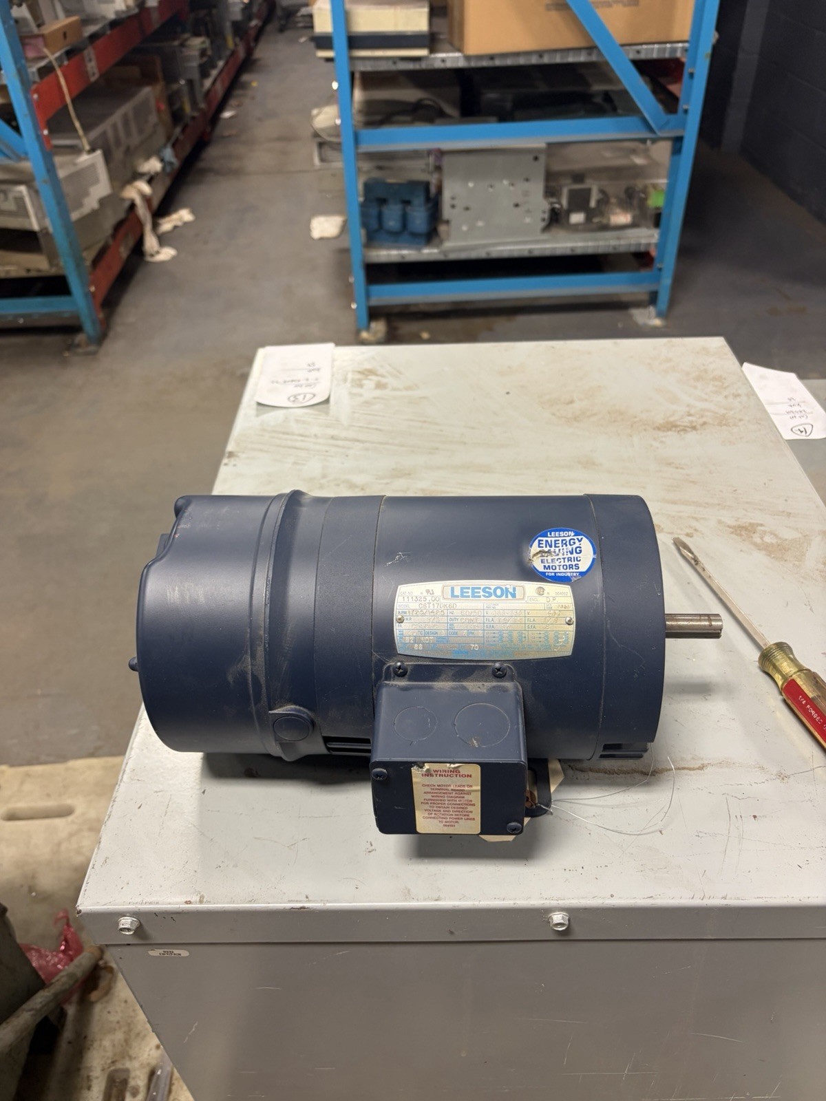 NEW NO BOX Leeson 111325.00 Brake Motor, 1/3HP 1725RPM 3PH C6T17DK6D