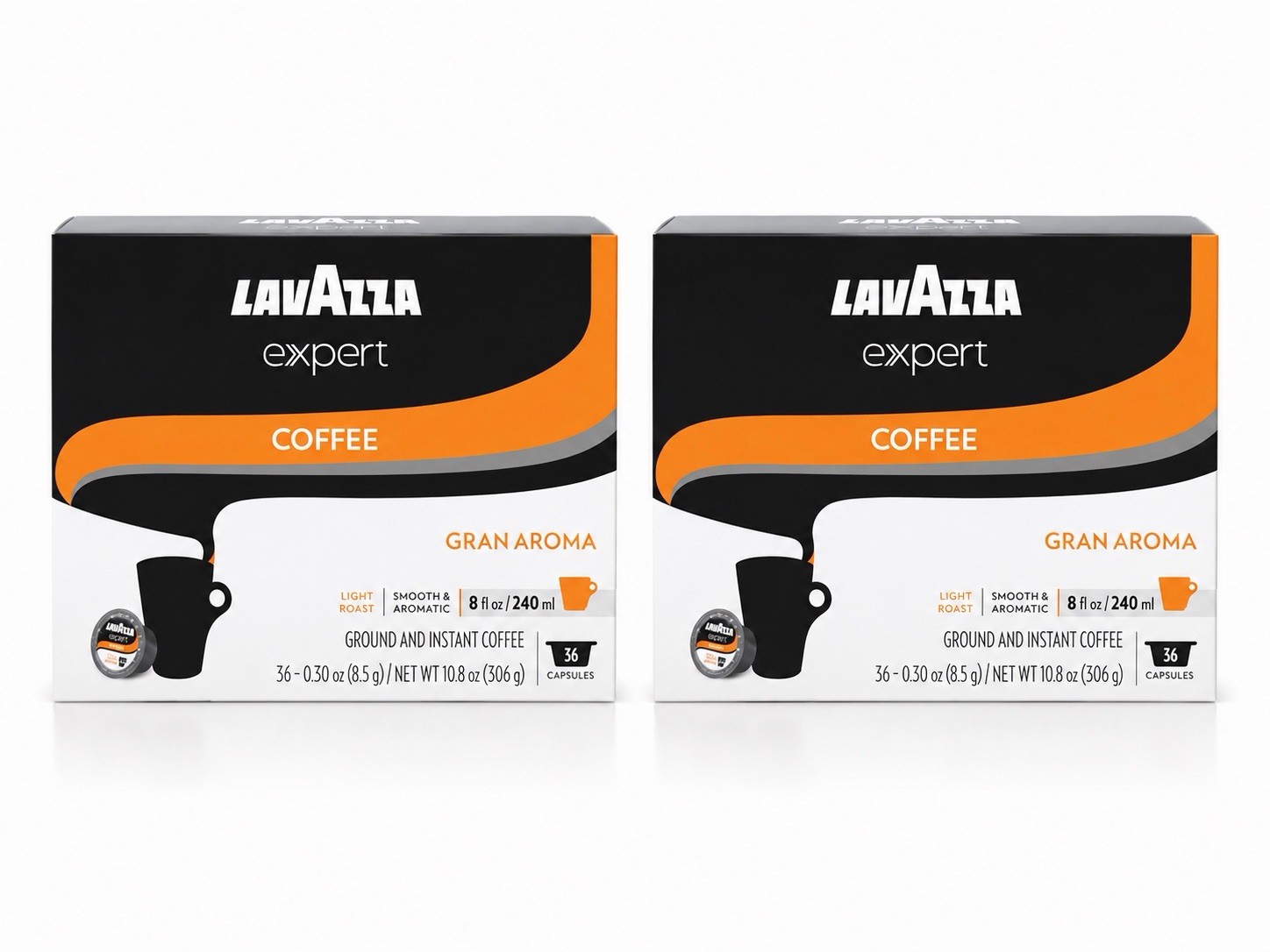 2 PACK Lavazza Expert Gran Aroma Coffee Capsules, Light Roast, 100% Arabica 36CT 2 PACK Lavazza Expert Gran Aroma Coffee Capsules, Light Roast, 100% Arabica 36CT