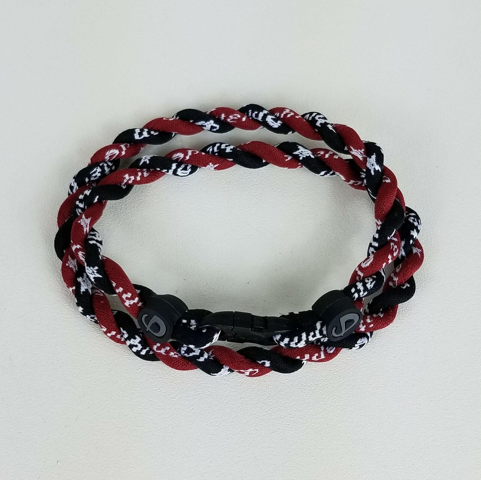 PHITEN Tornado Sports Braided Rope Titanium Necklace (Red & Black) 20.5\